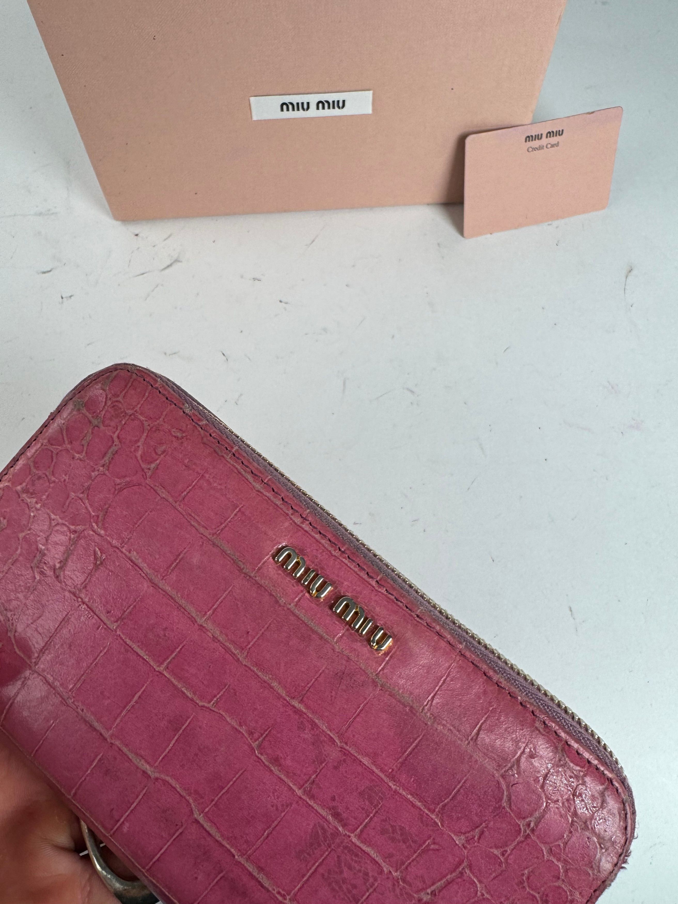 Miu Miu Vintage Leather wallet pink Size ONE SIZE - 8 Thumbnail