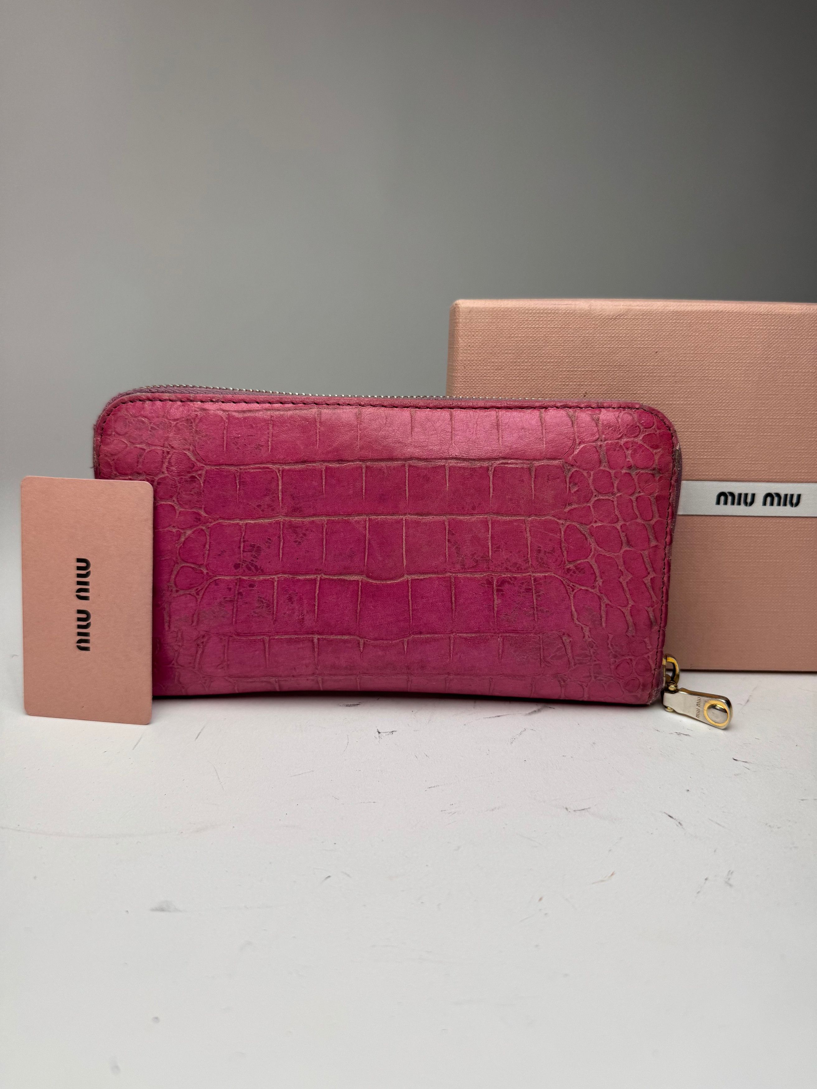 Miu Miu Vintage Leather wallet pink Size ONE SIZE - 3 Thumbnail