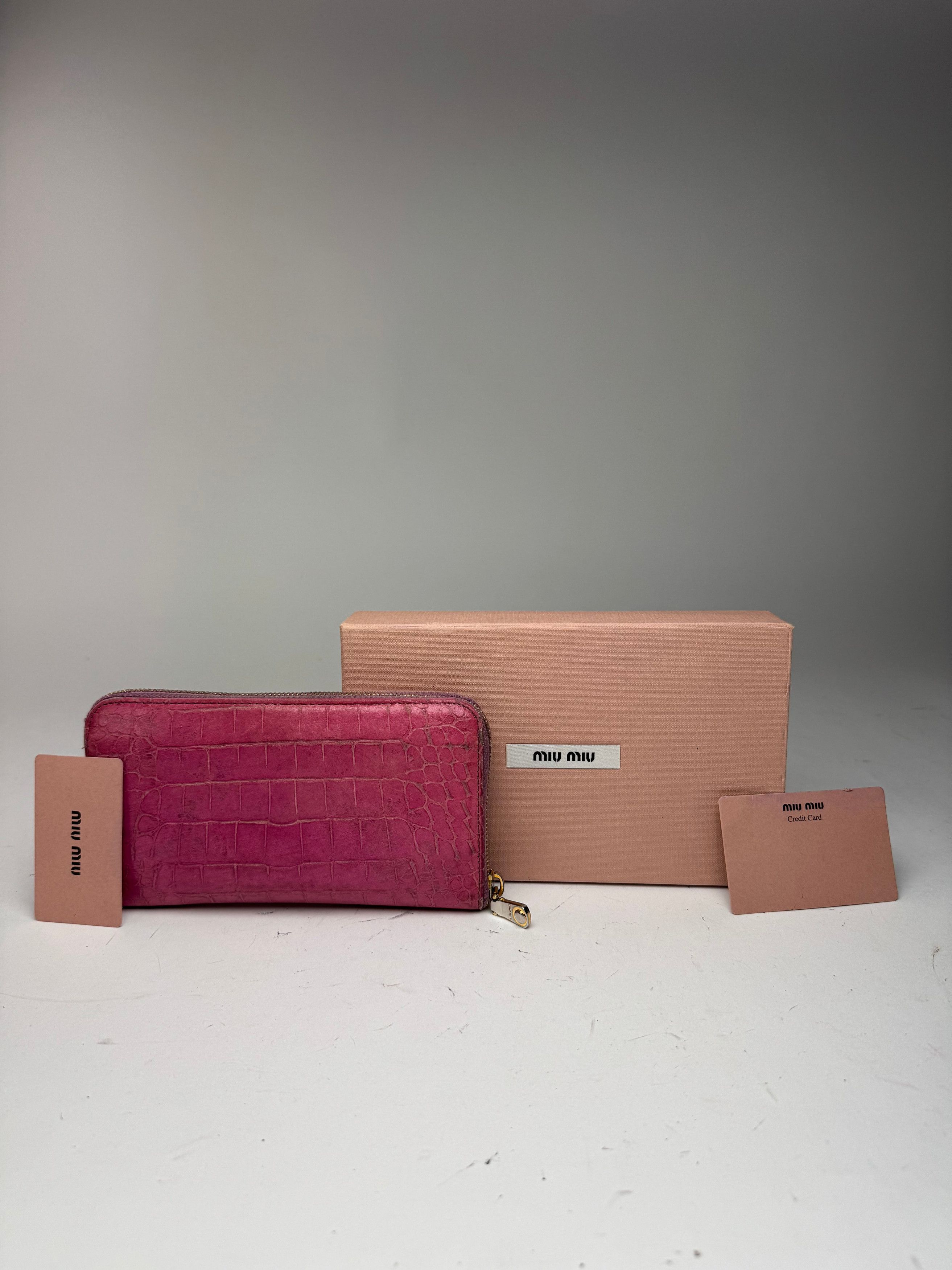 Miu Miu Vintage Leather wallet pink Size ONE SIZE - 6 Thumbnail
