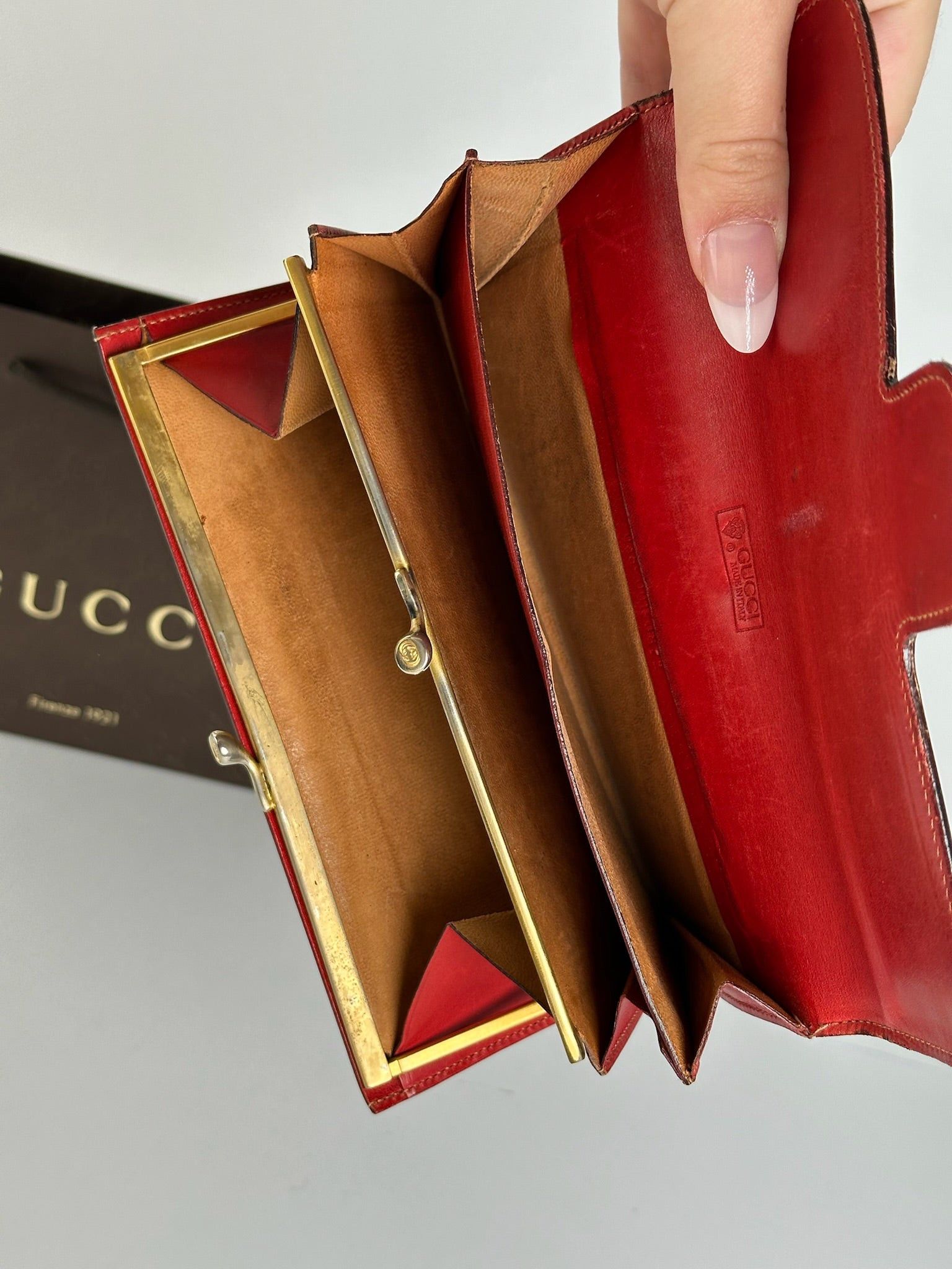 Gucci Vintage Leather Horsebit Wallet red Size ONE SIZE - 3 Thumbnail