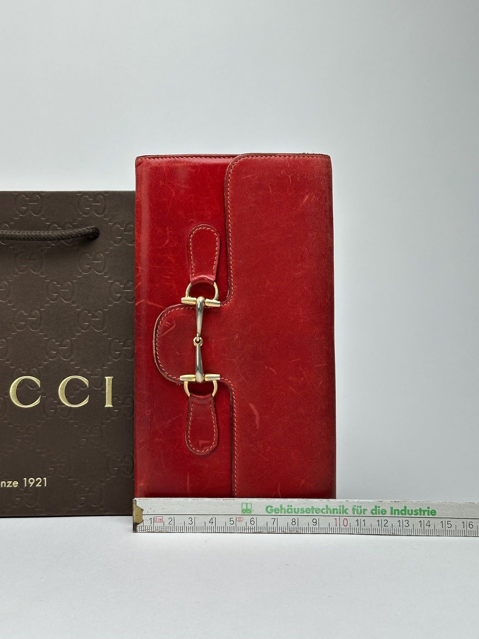 Gucci Vintage Leather Horsebit Wallet red Size ONE SIZE - 9 Thumbnail