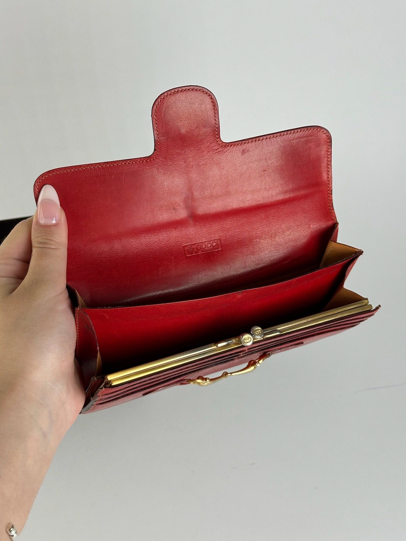 Gucci Vintage Leather Horsebit Wallet red Size ONE SIZE - 7 Thumbnail
