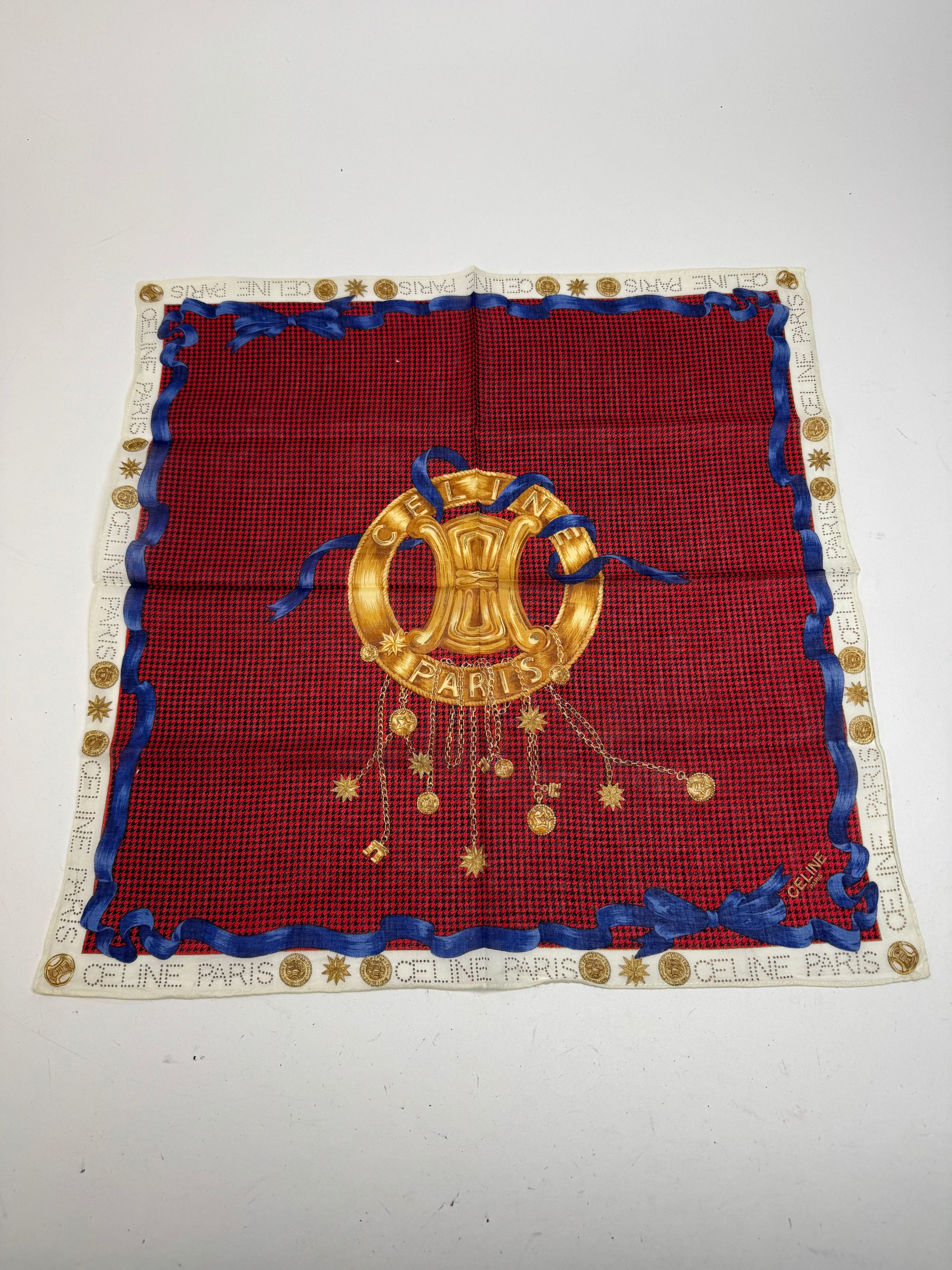 Celine Vintage Paris Scarf Triomphe Red Size ONE SIZE - 5 Thumbnail