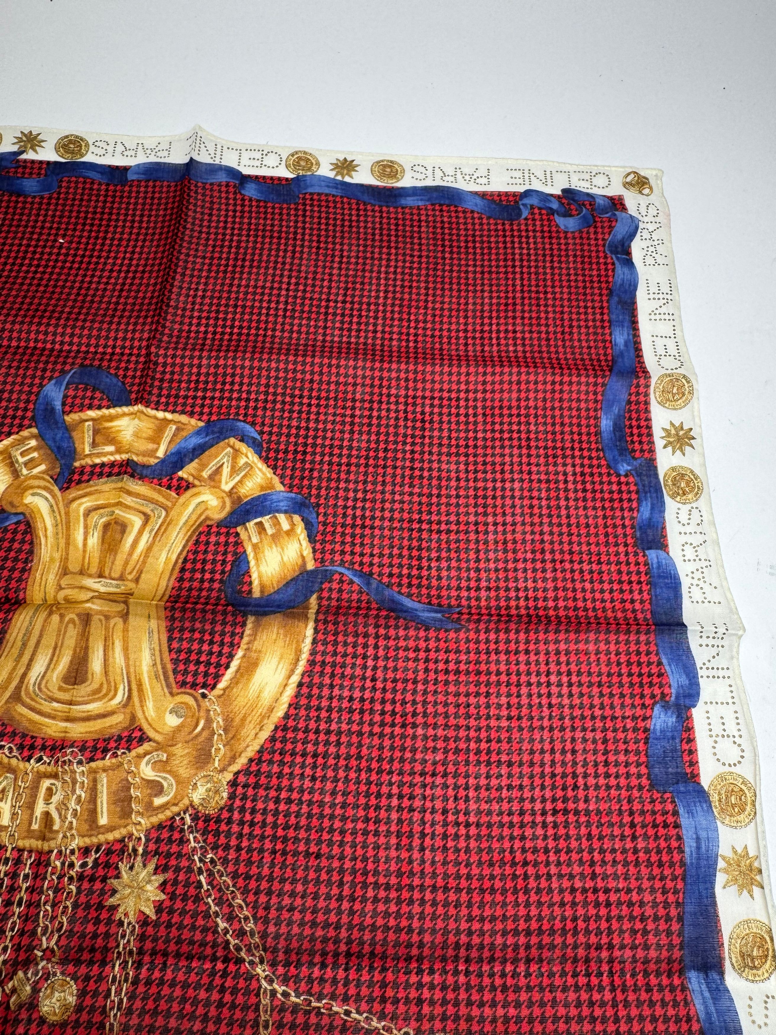 Celine Vintage Paris Scarf Triomphe Red Size ONE SIZE - 7 Thumbnail