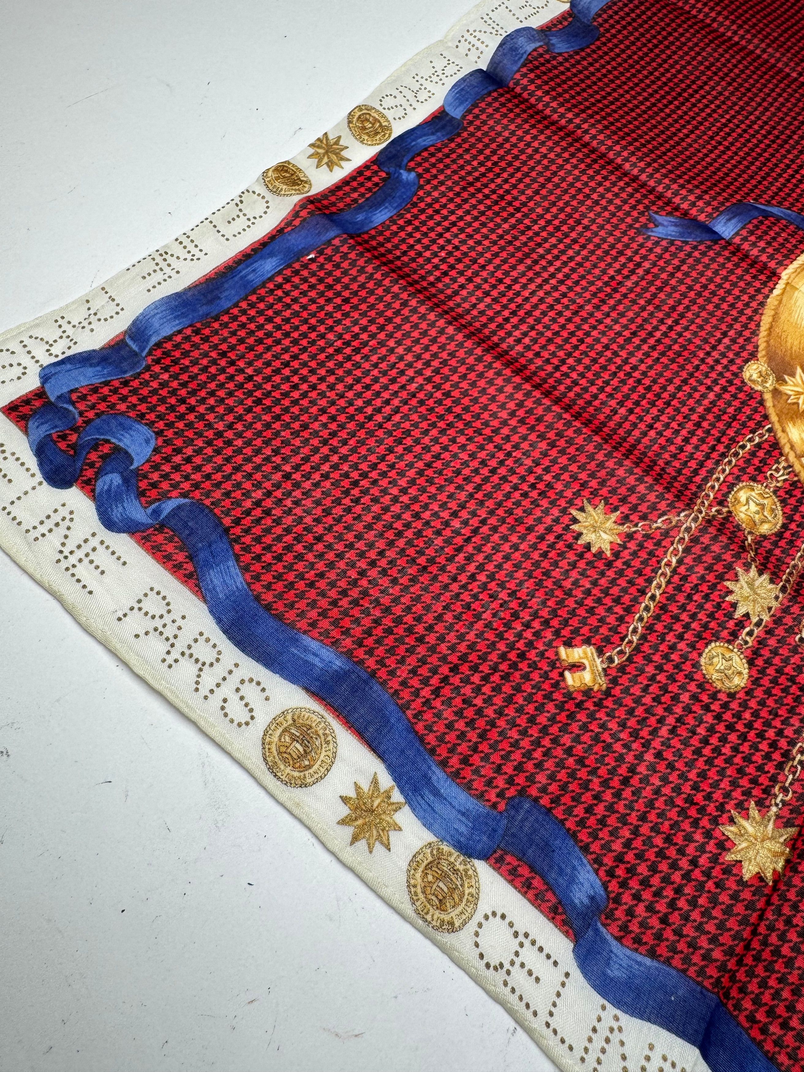 Celine Vintage Paris Scarf Triomphe Red Size ONE SIZE - 4 Thumbnail
