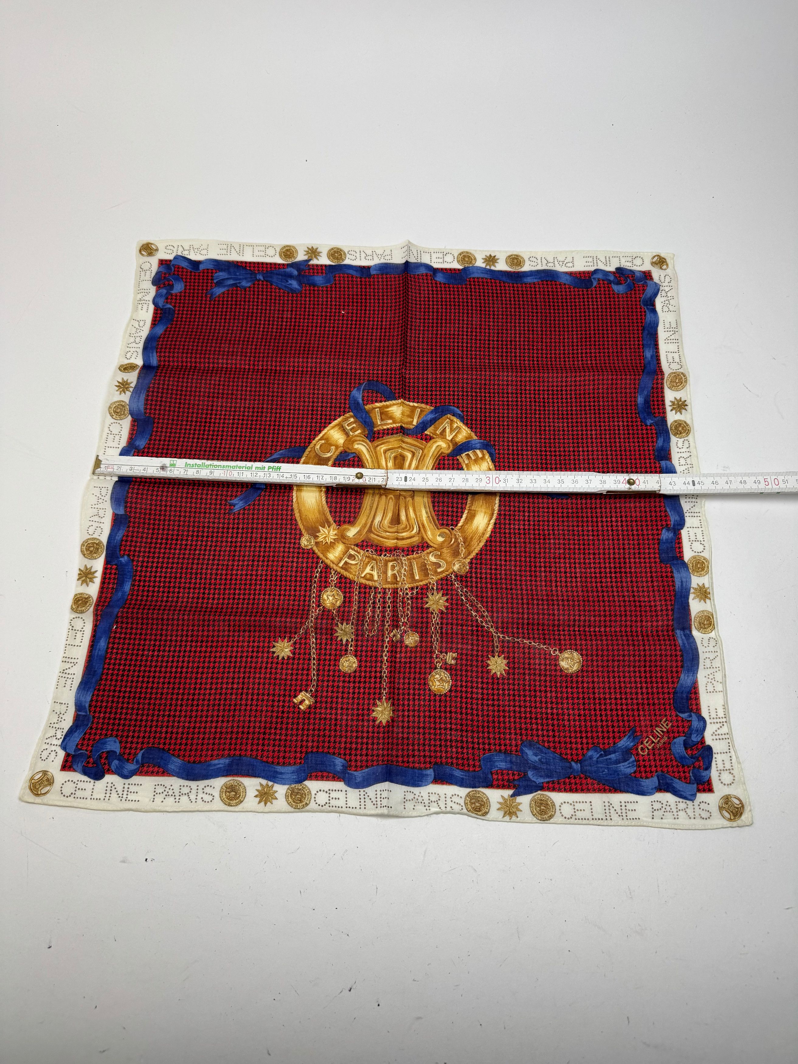 Celine Vintage Paris Scarf Triomphe Red Size ONE SIZE - 8 Thumbnail