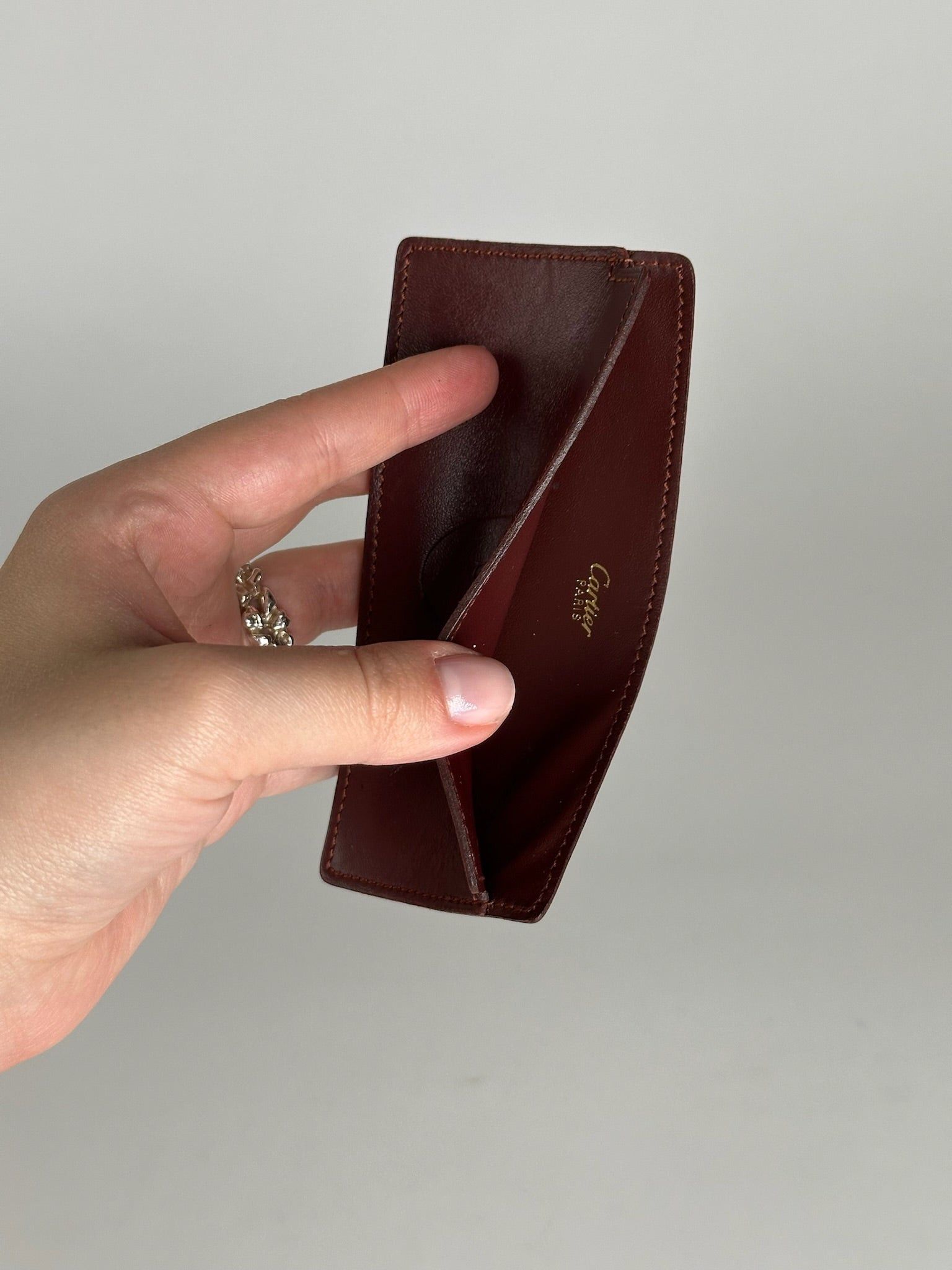 Cartier Vintage Leather ID Holder burgundy Size ONE SIZE - 7 Thumbnail