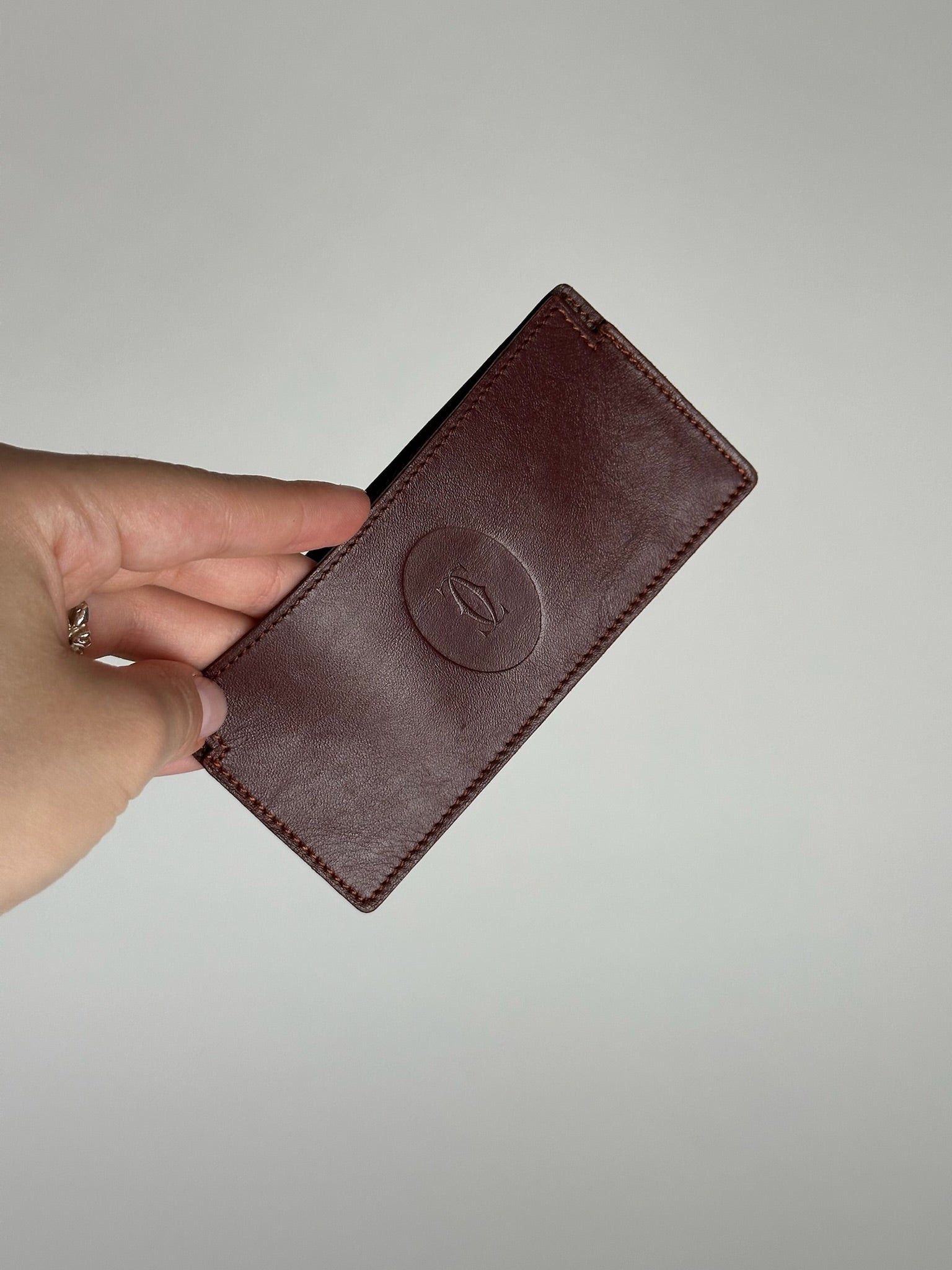 Cartier Vintage Leather ID Holder burgundy Size ONE SIZE - 3 Thumbnail