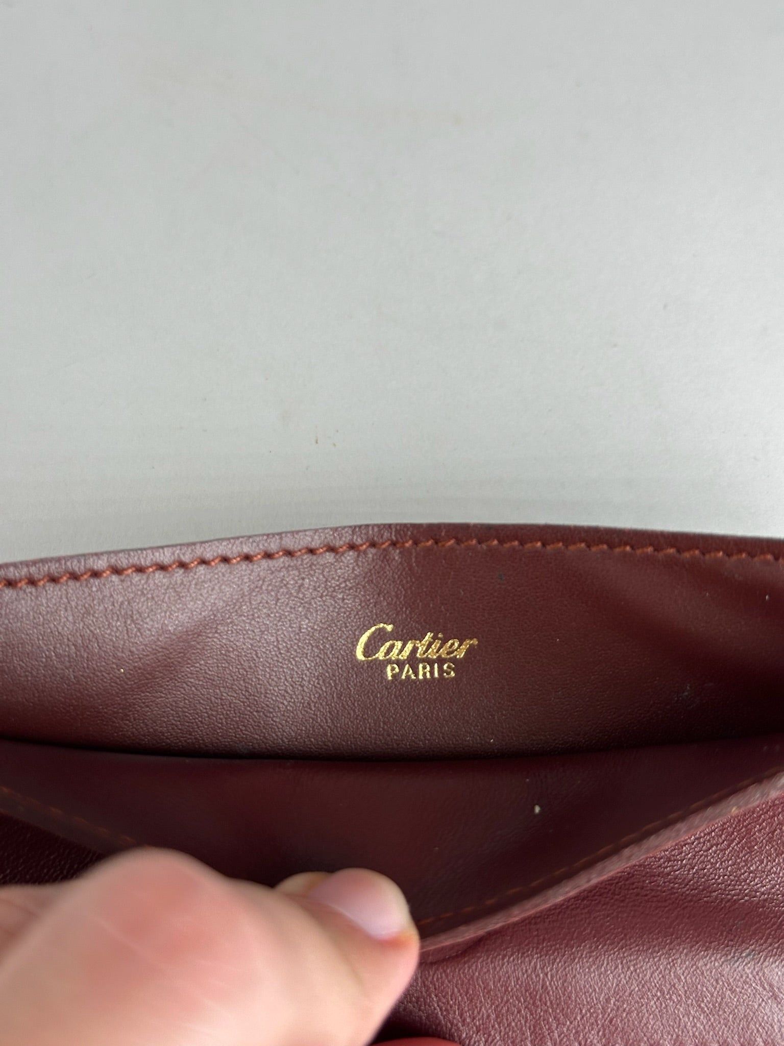 Cartier Vintage Leather ID Holder burgundy Size ONE SIZE - 5 Thumbnail