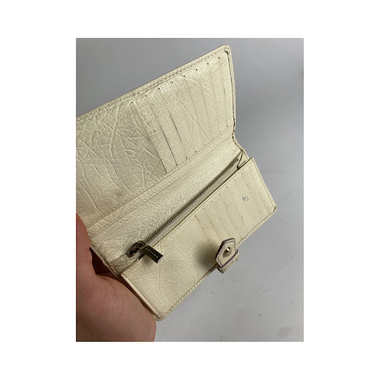 Celine Triomphe White Leather Wallet Size ONE SIZE - 3 Thumbnail