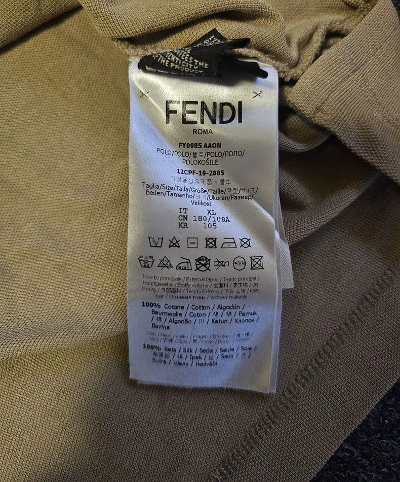 Fendi Fendi Beige Short Sleeve Polo Shirt-yf Size US XL / EU 56 / 4 - 6 Thumbnail