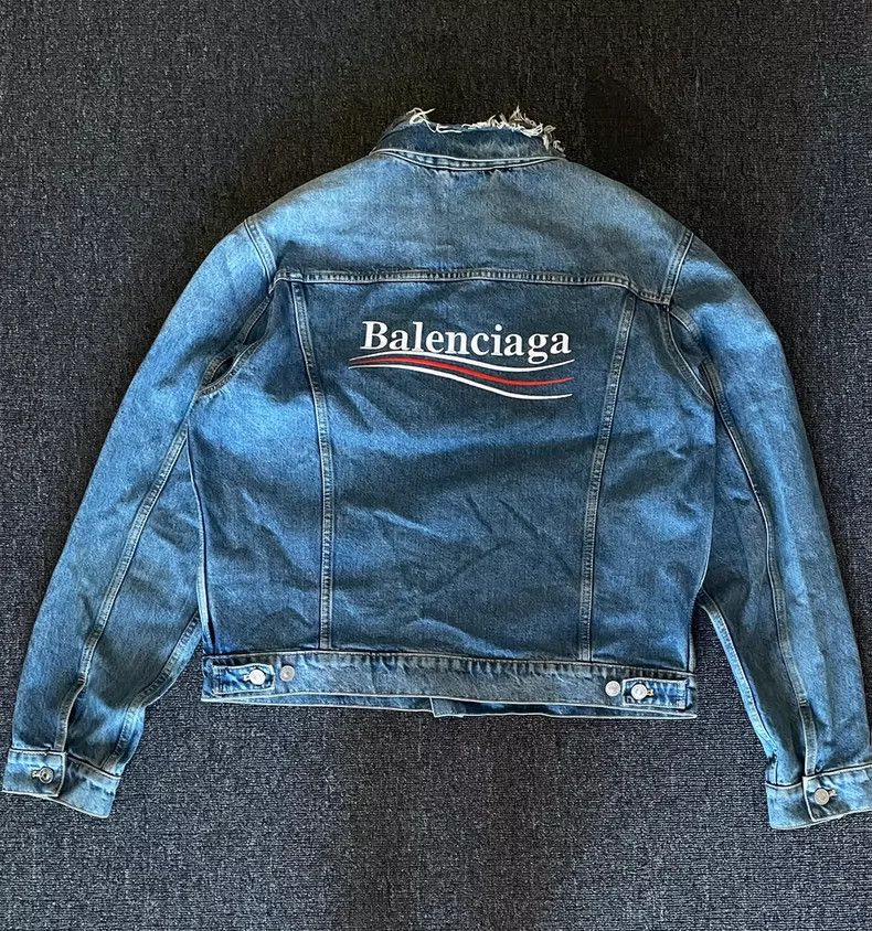 Balenciaga Balenciaga Classic Denim Jacket-yf Size US XL / EU 56 / 4 - 2 Thumbnail