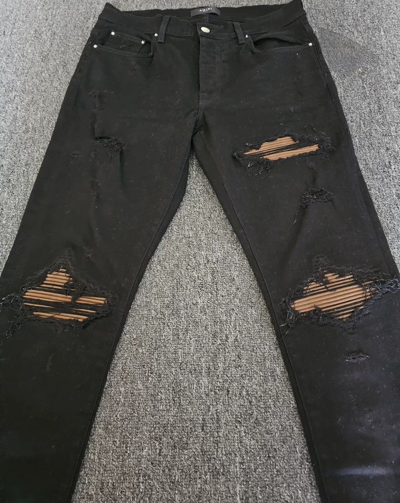 Amiri Amiri MX1 Distressed Black Jeans-yf Size US 33 - 2 Thumbnail
