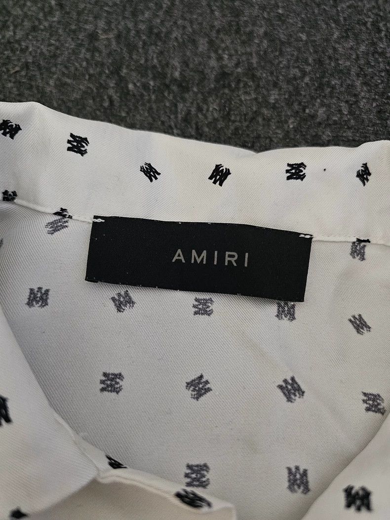 Amiri Amiri Men's Silk Short Sleeve Logo Shirt-yf Size US L / EU 52-54 / 3 - 3 Thumbnail