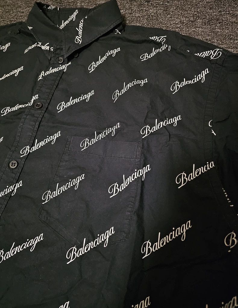 Balenciaga Balenciaga Oversized Logo Short Sleeve Shirt-yf Size US M / EU 48-50 / 2 - 2 Thumbnail