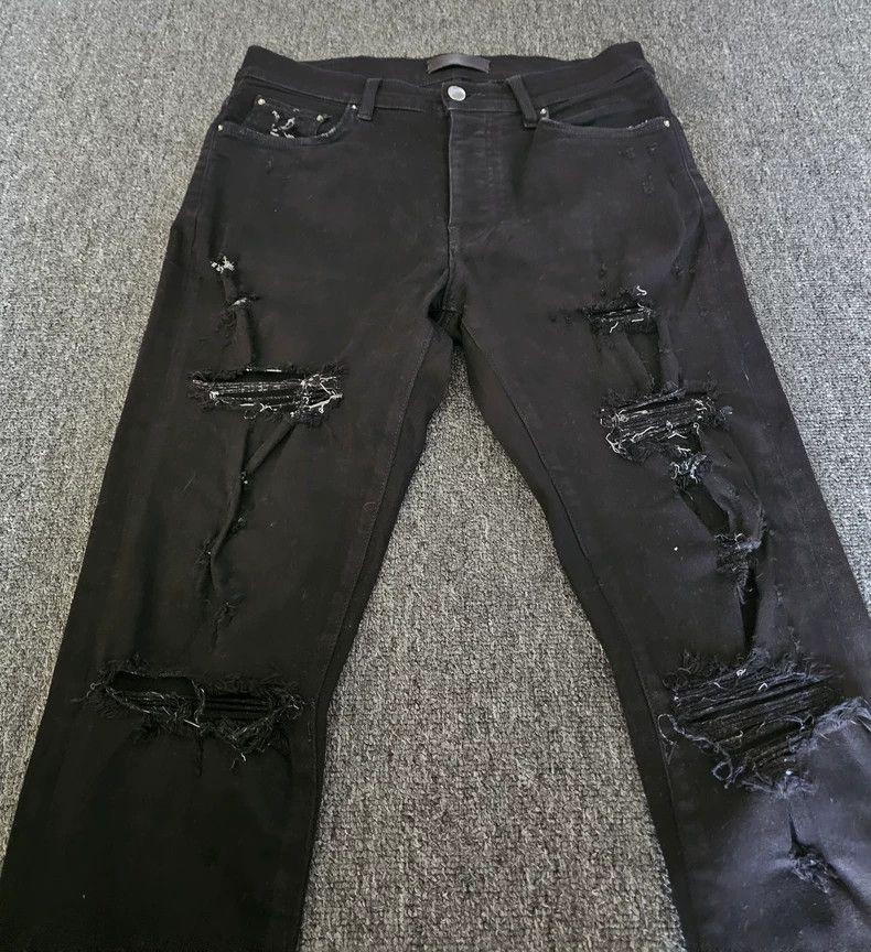 Amiri Amiri Black Distressed Denim Jeans-yf Size US 32 / EU 48 - 2 Thumbnail