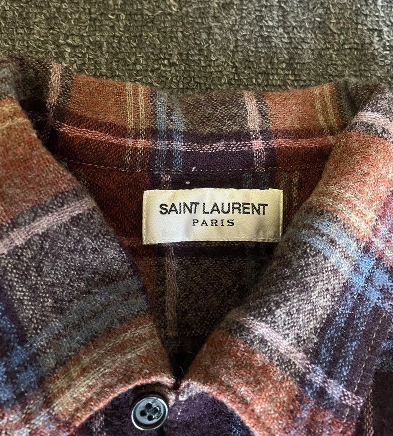 Saint Laurent Paris Saint Laurent Wool Short Sleeve Plaid Polo-yf Size US L / EU 52-54 / 3 - 3 Thumbnail