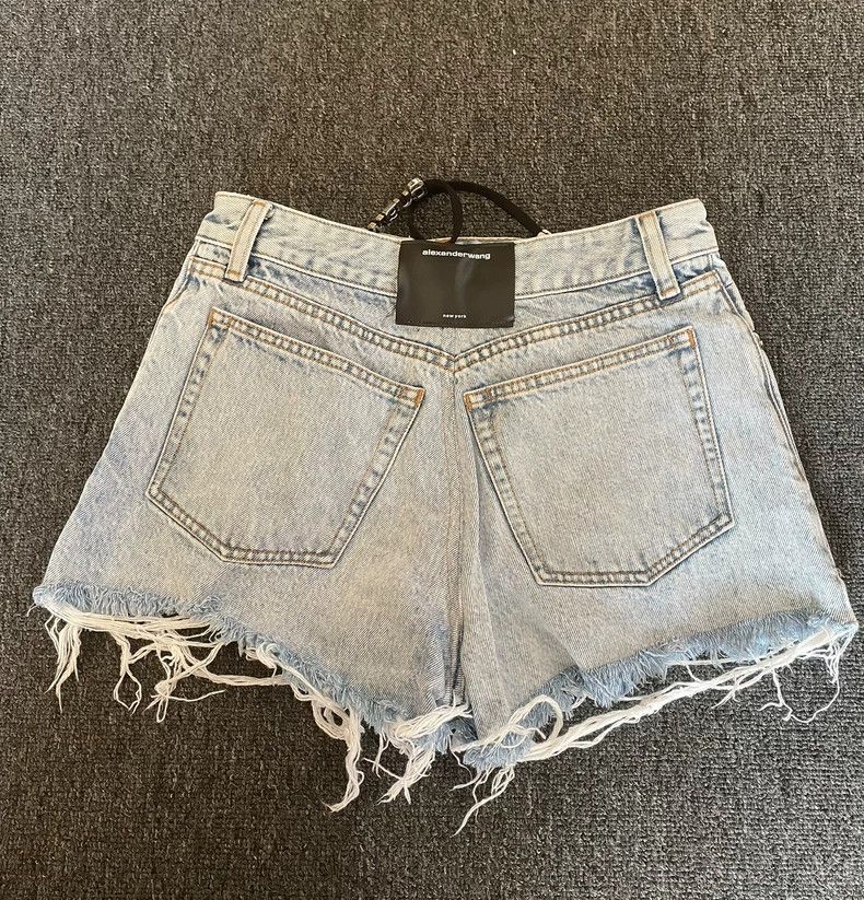 Alexander Wang Alexander Wang Denim Shorts with Rhinestones-yf Size US 27 - 2 Thumbnail