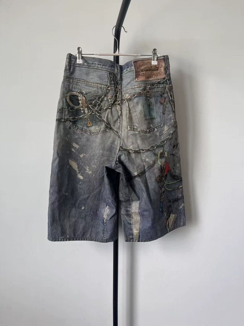 Acne Studios Acne Studios 3D Print Denim Shorts-yf Size US 32 / EU 48 - 2 Thumbnail