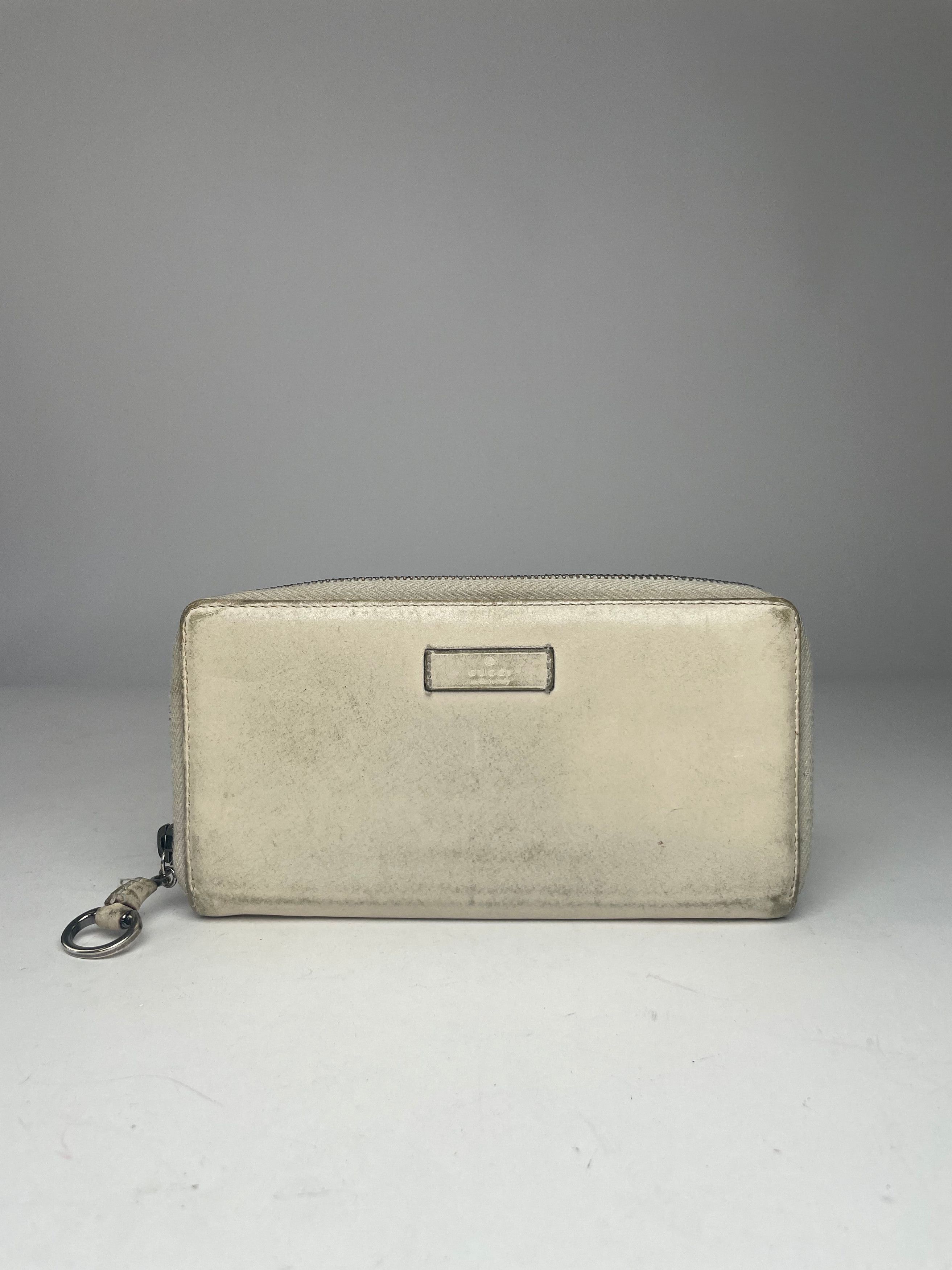 Gucci Vintage Leather Wallet White Size ONE SIZE - 8 Thumbnail