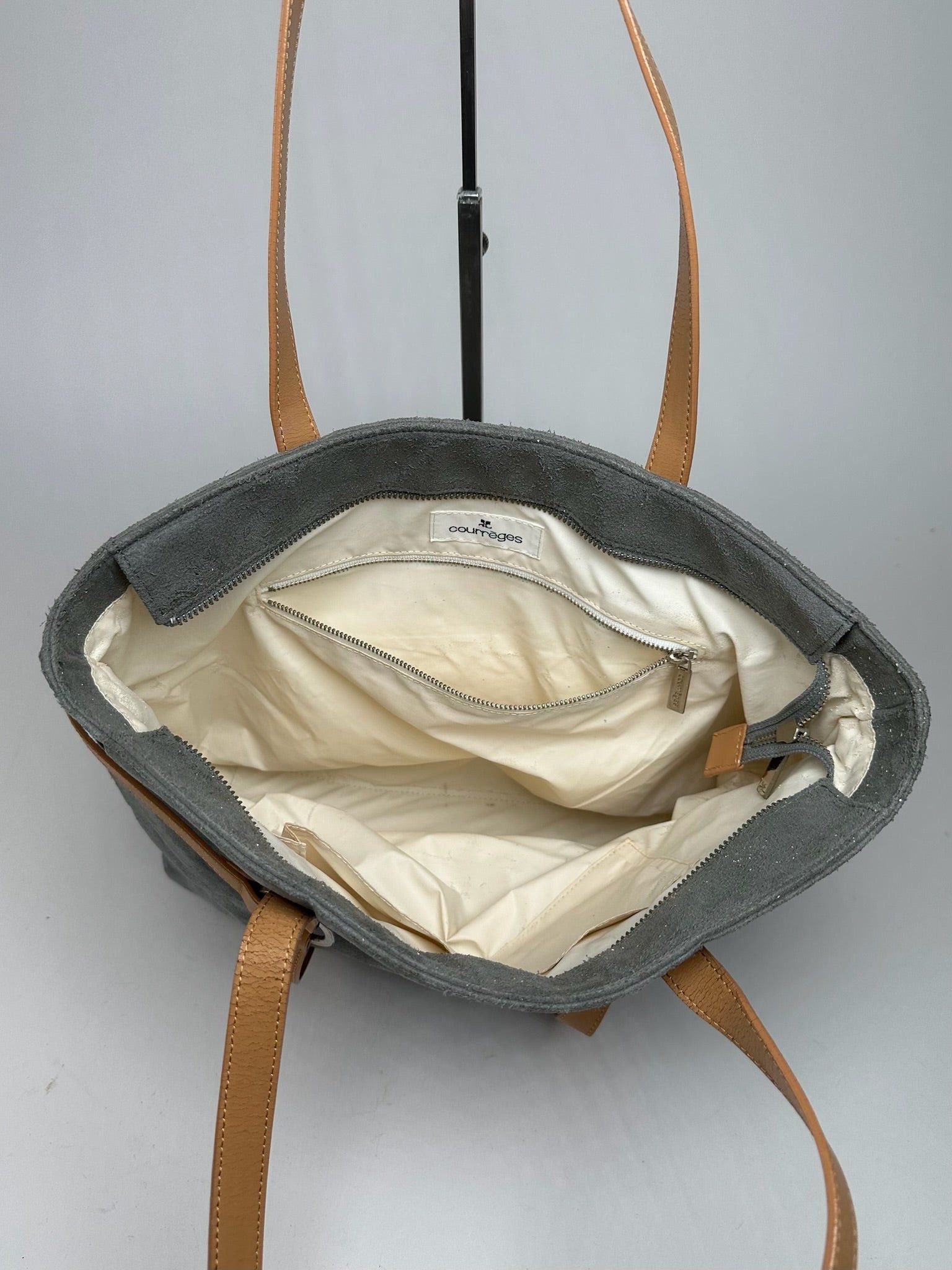 Courreges Vintage Suede Shopper gray Size ONE SIZE - 6 Thumbnail