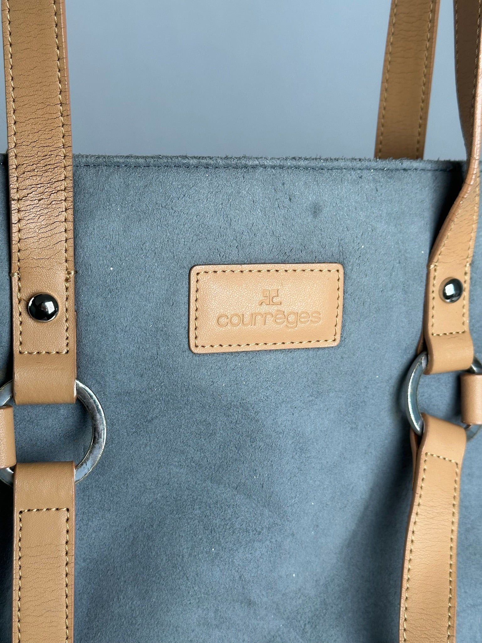 Courreges Vintage Suede Shopper gray Size ONE SIZE - 4 Thumbnail
