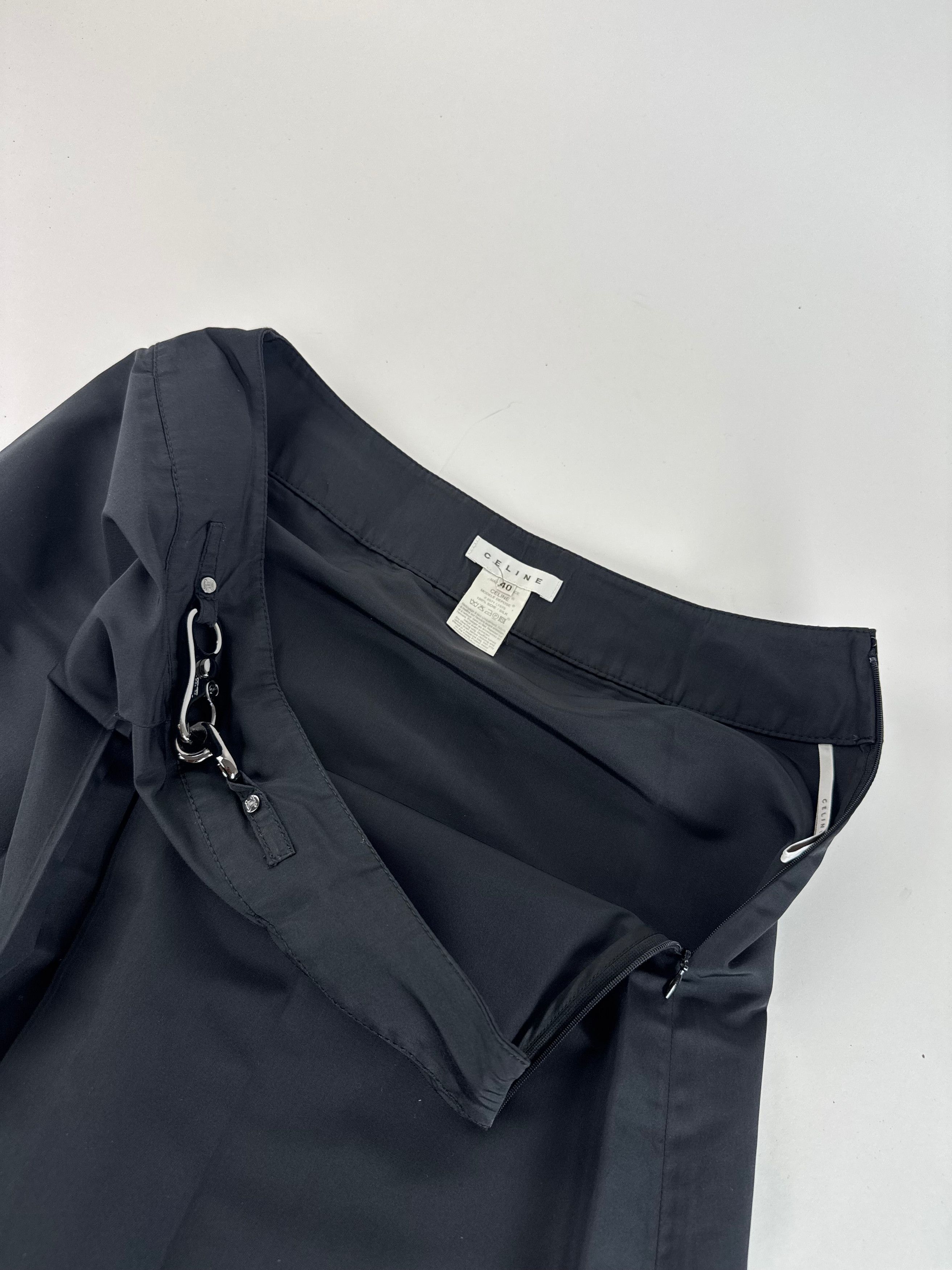 Celine Vintage Polyester skirt black 40 Size 34" / US 12 / IT 48 - 12 Thumbnail