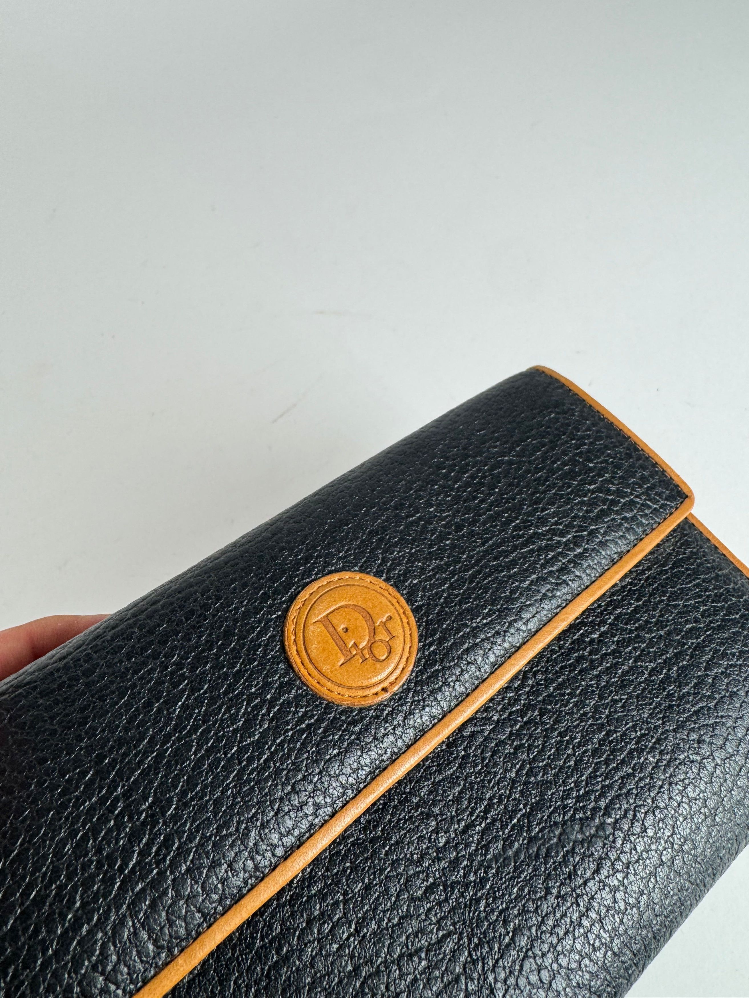Dior Vintage Leather wallet black brown Size ONE SIZE - 8 Thumbnail