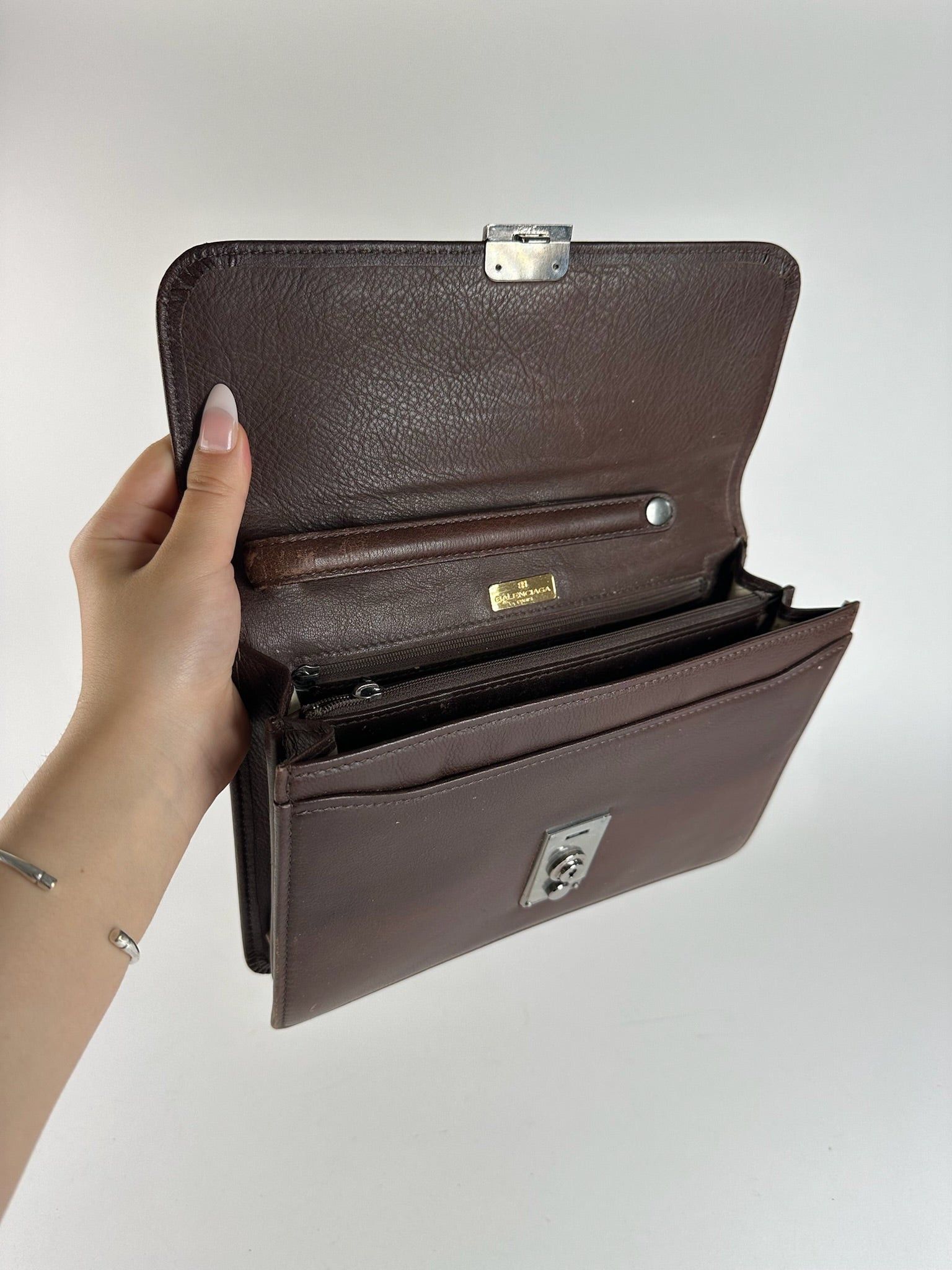 Balenciaga Vintage Leather clutch brown Size ONE SIZE - 6 Thumbnail