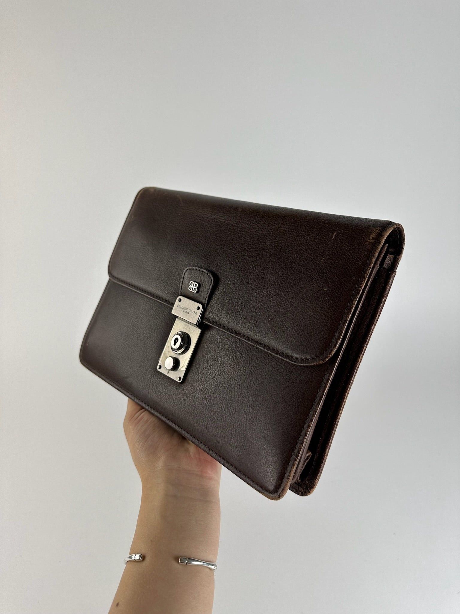 Balenciaga Vintage Leather clutch brown Size ONE SIZE - 7 Thumbnail