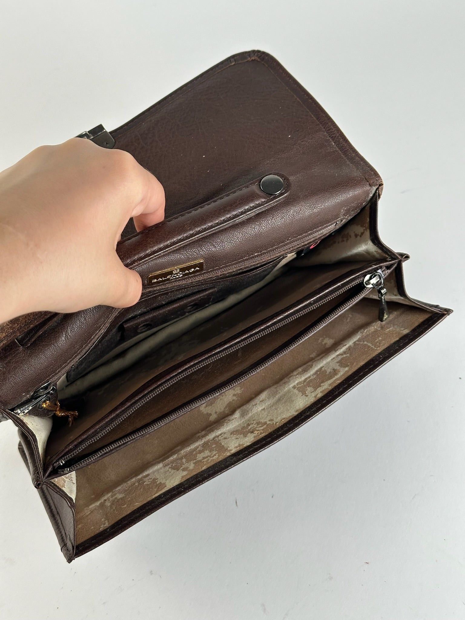 Balenciaga Vintage Leather clutch brown Size ONE SIZE - 10 Thumbnail