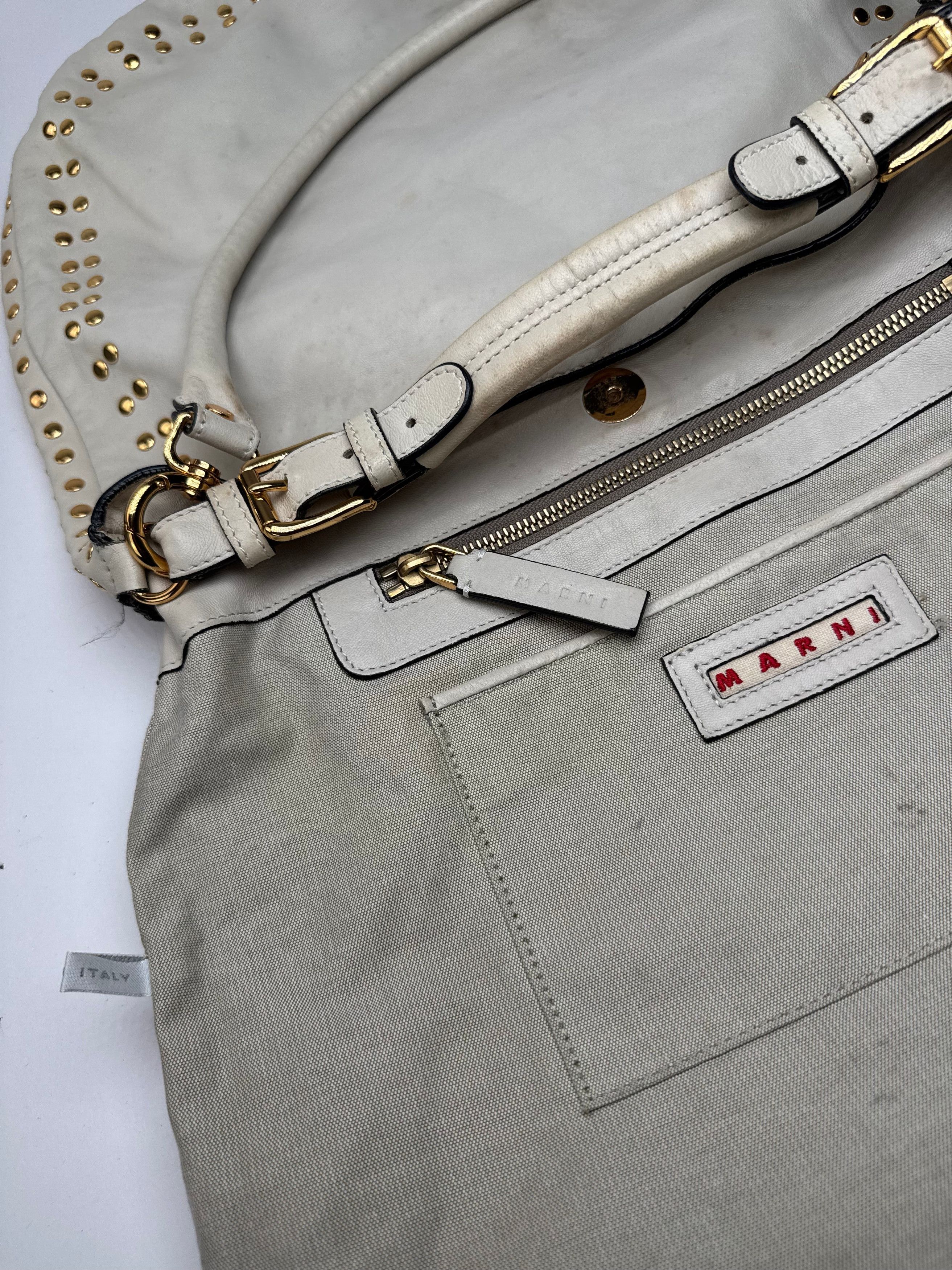 Marni Vintage Suede Studded 2Way Bag white Size ONE SIZE - 5 Thumbnail