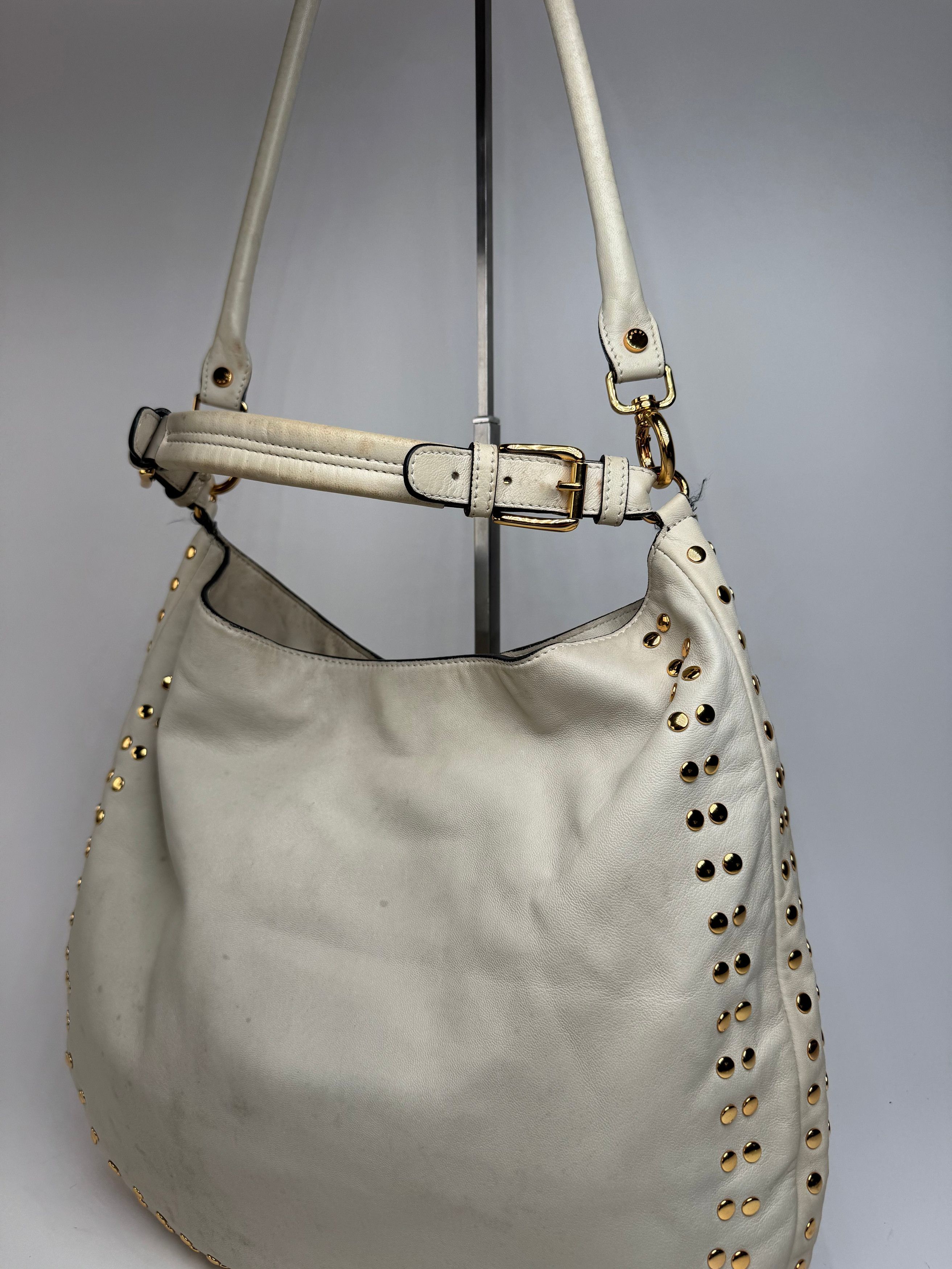 Marni Vintage Suede Studded 2Way Bag white Size ONE SIZE - 12 Thumbnail