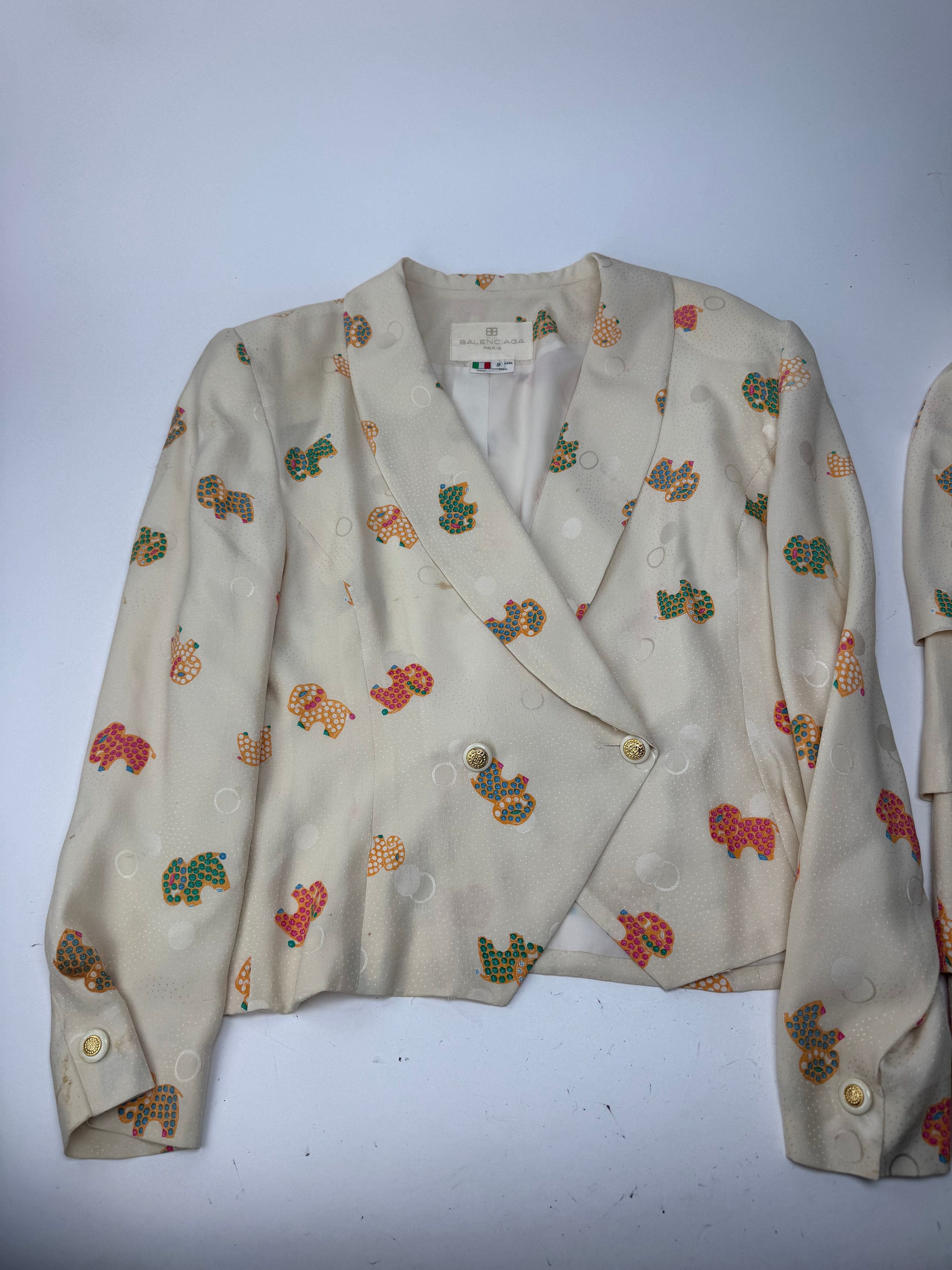 Balenciaga Vintage Silk Twin Set Beige Size M / US 6-8 / IT 42-44 - 5 Thumbnail