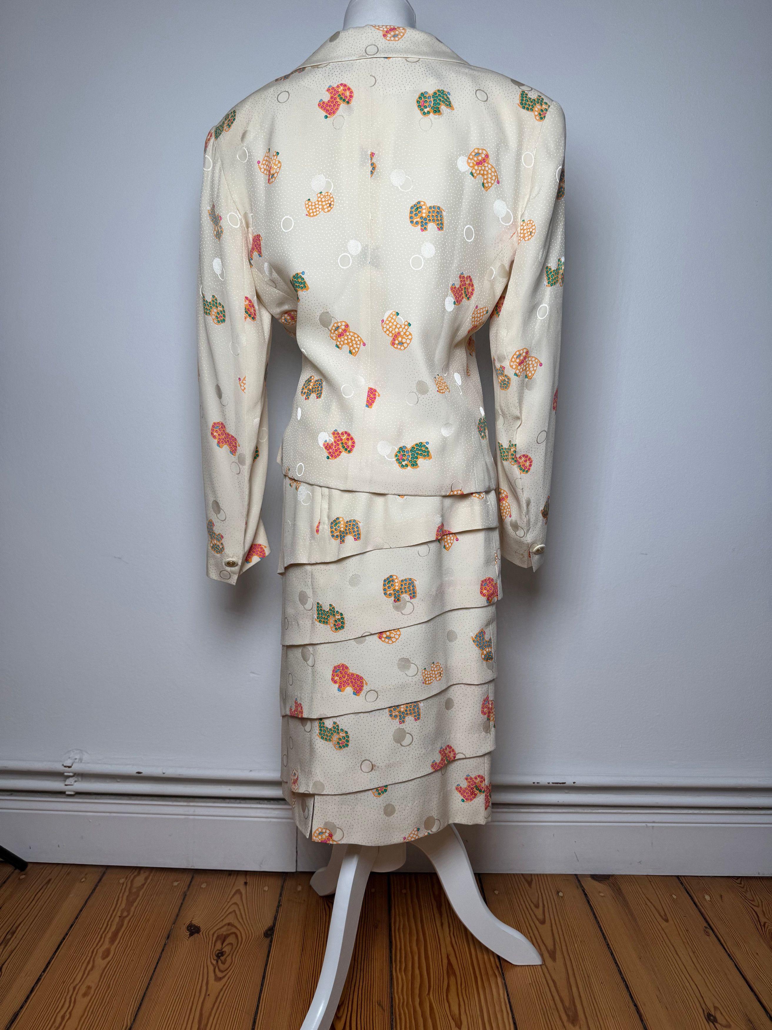 Balenciaga Vintage Silk Twin Set Beige Size M / US 6-8 / IT 42-44 - 3 Thumbnail