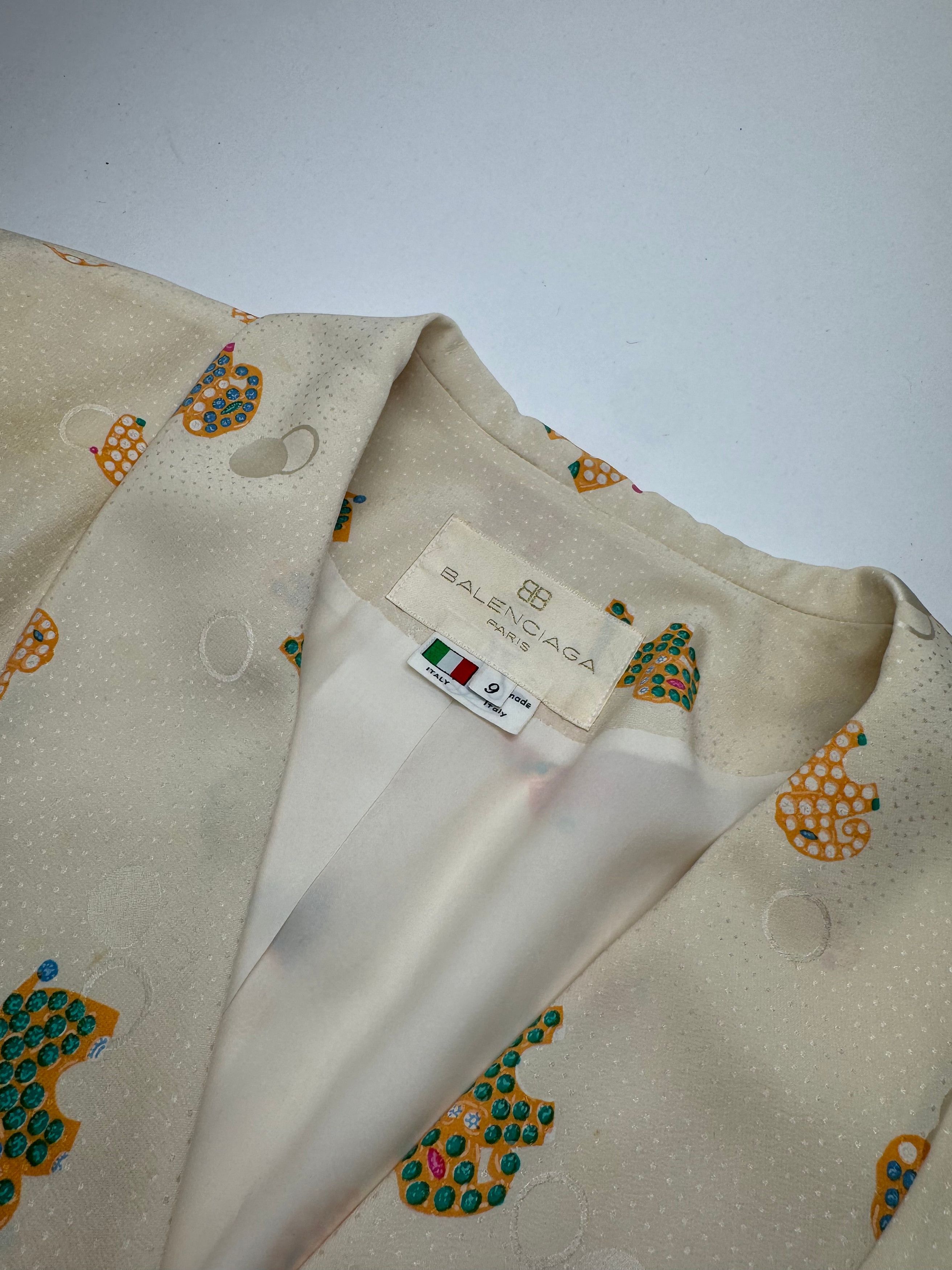Balenciaga Vintage Silk Twin Set Beige Size M / US 6-8 / IT 42-44 - 6 Thumbnail