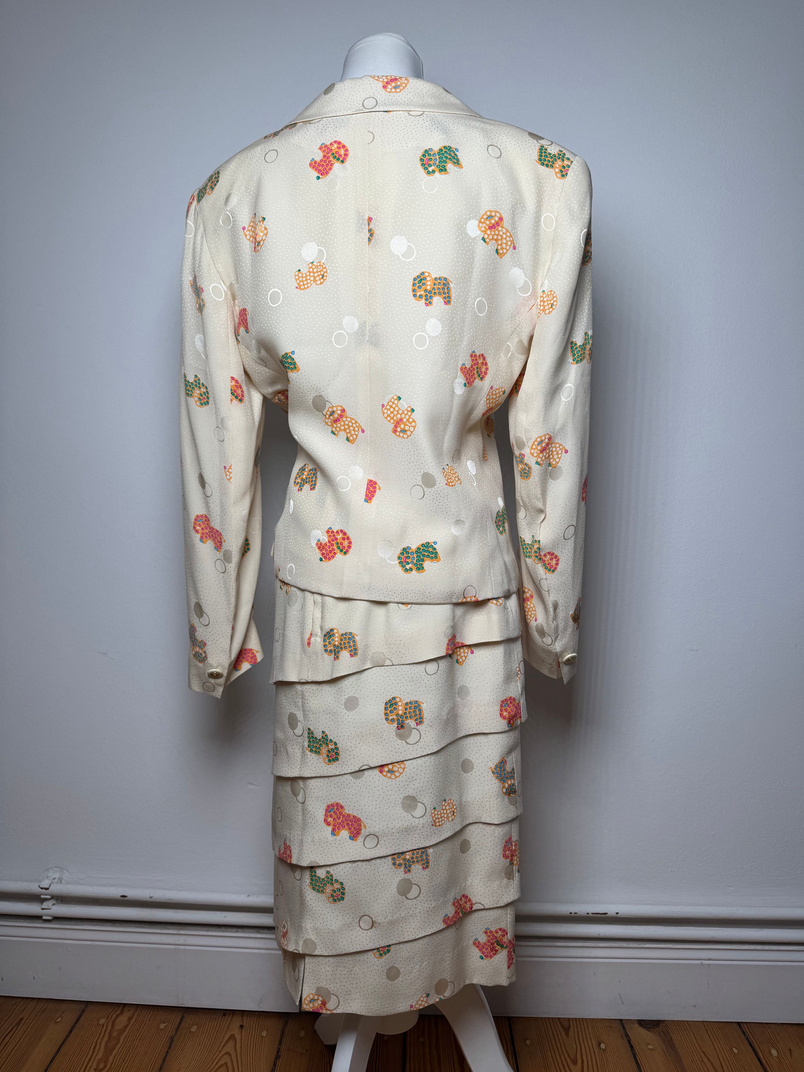 Balenciaga Vintage Silk Twin Set Beige Size M / US 6-8 / IT 42-44 - 15 Thumbnail