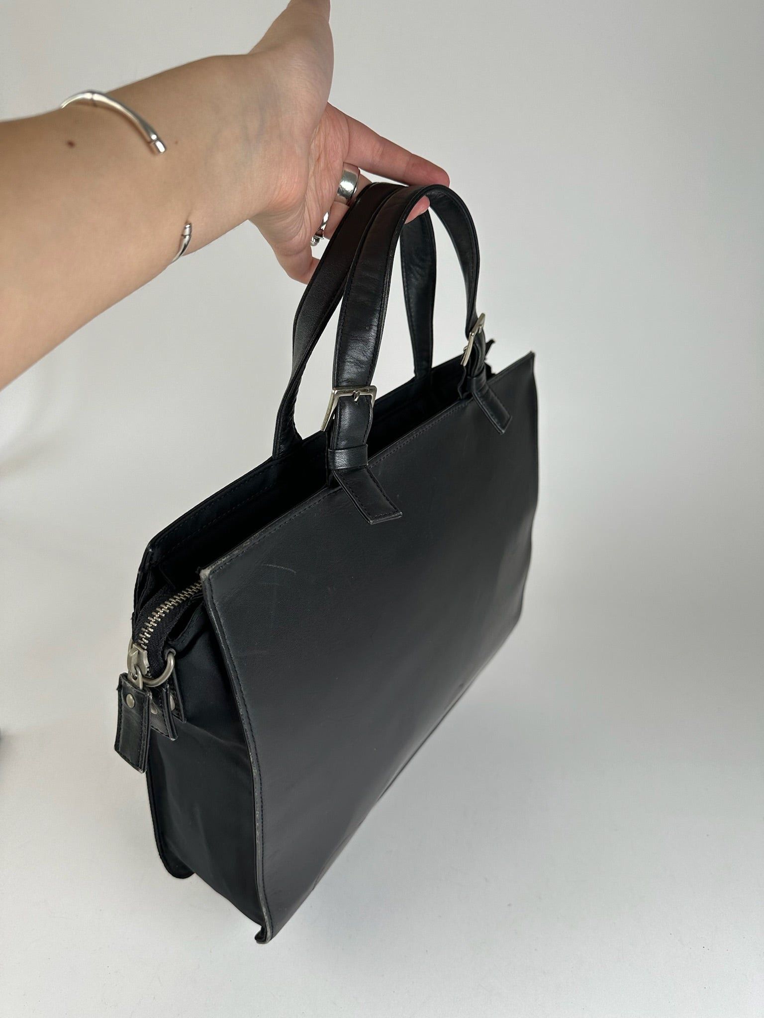 Yohji Yamamoto Vintage Leather Handbag black Size ONE SIZE - 10 Thumbnail