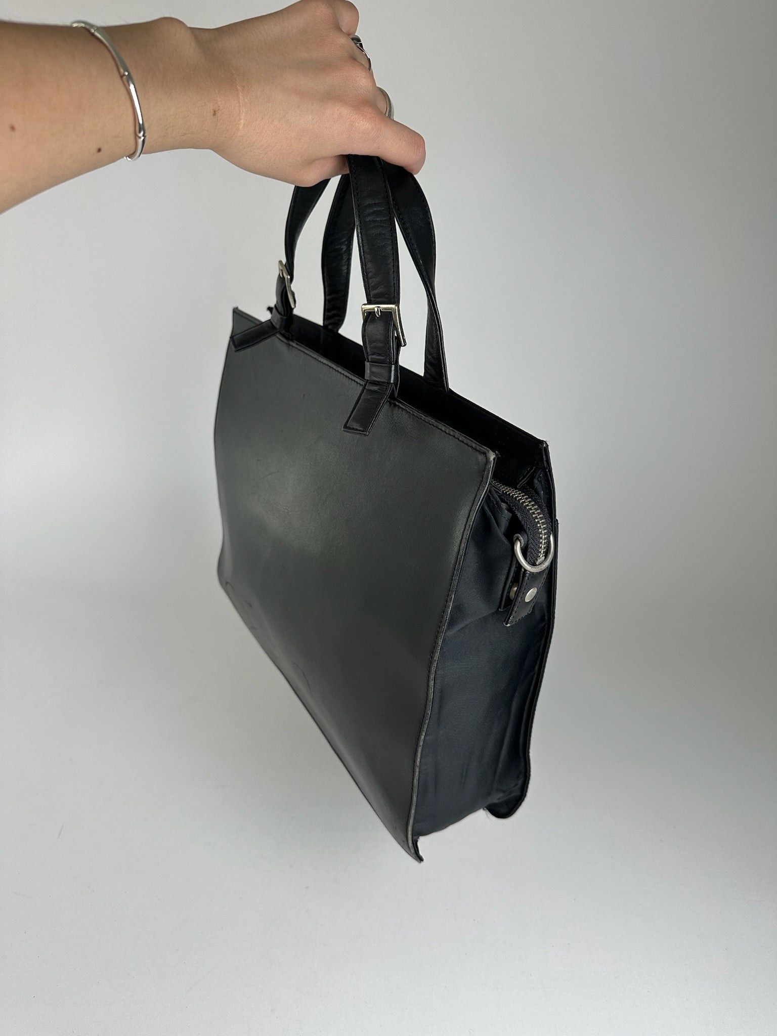 Yohji Yamamoto Vintage Leather Handbag black Size ONE SIZE - 11 Thumbnail