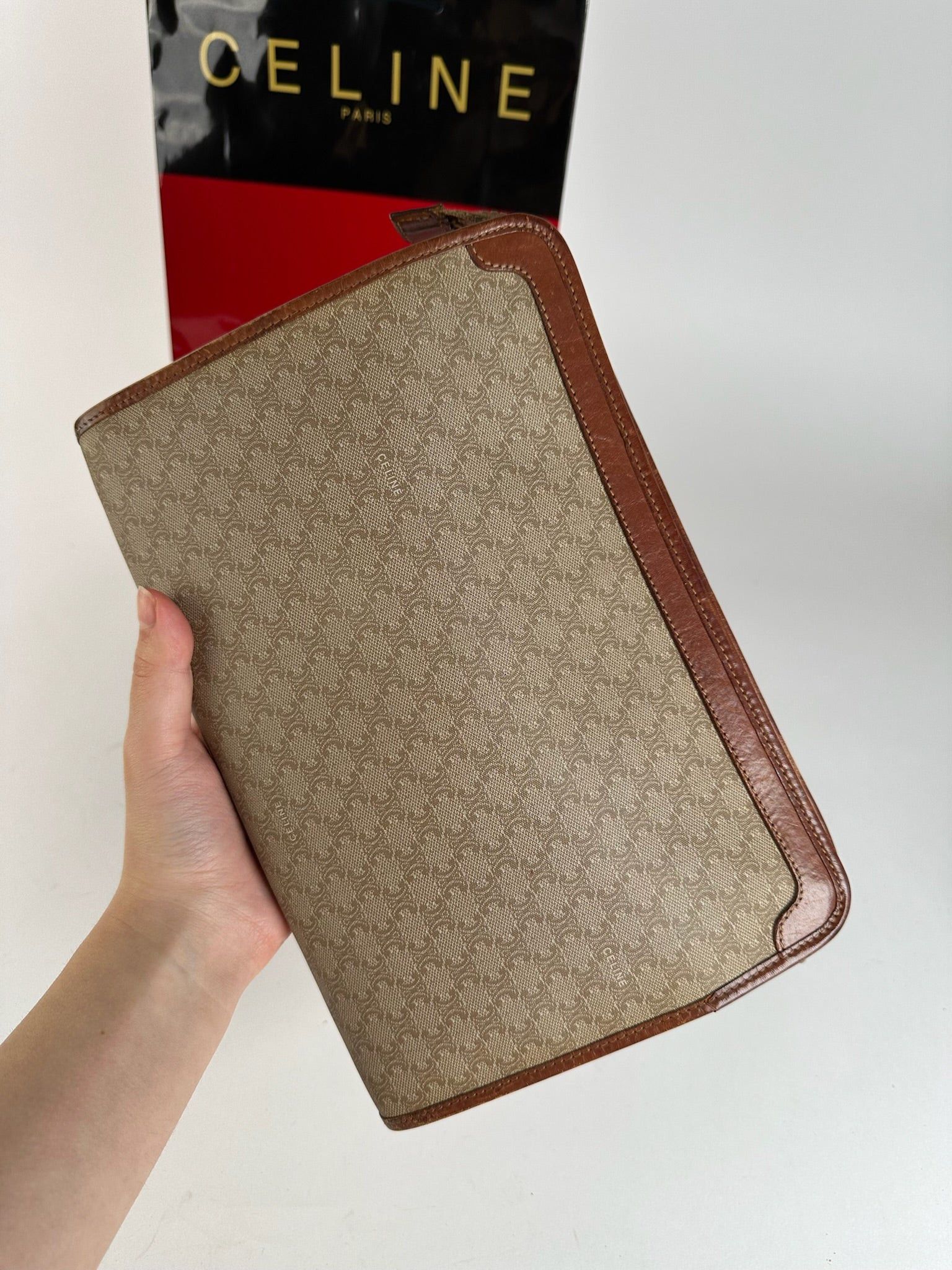Celine Vintage Paris leather clutch beige Size ONE SIZE - 5 Thumbnail