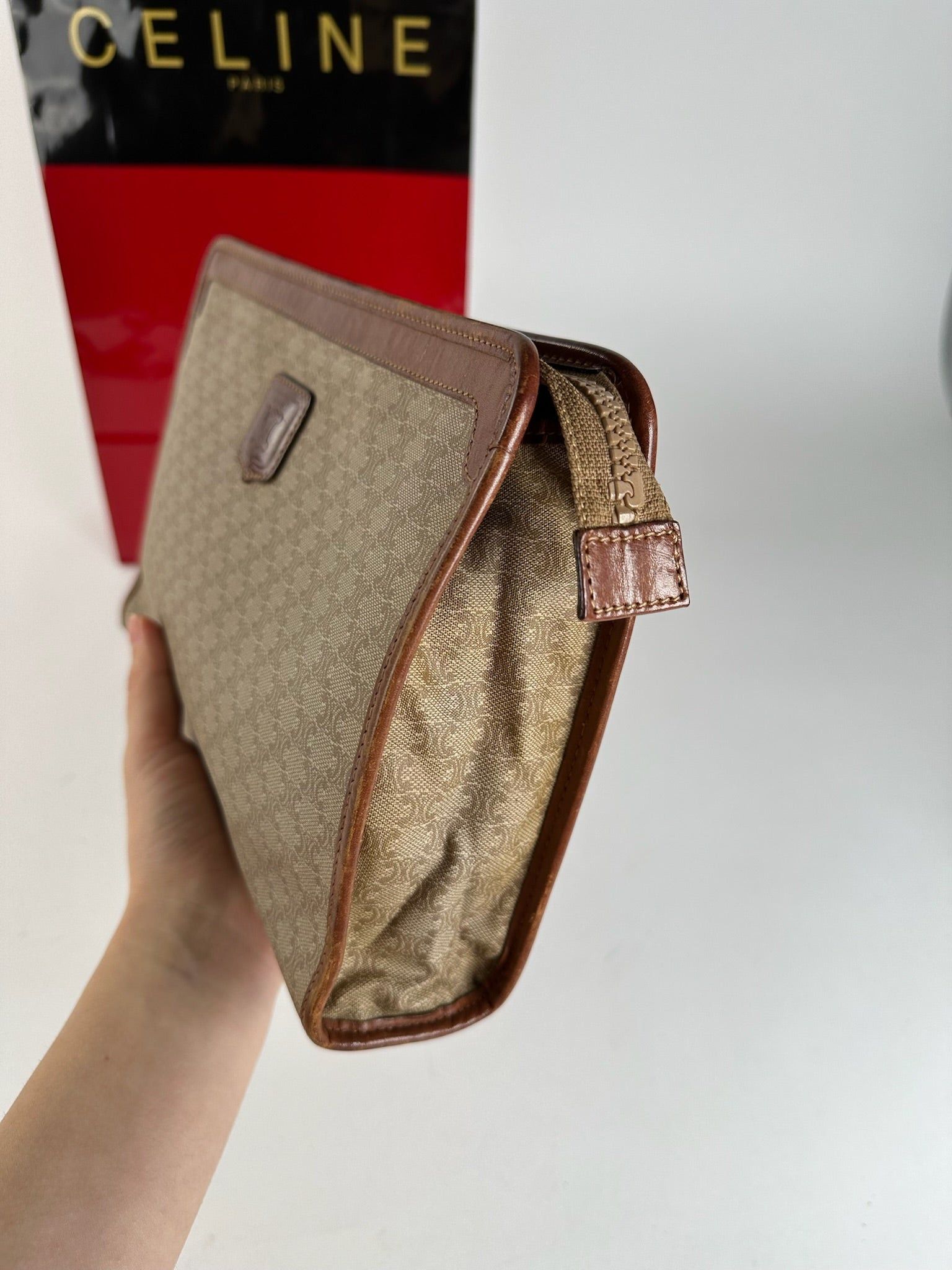 Celine Vintage Paris leather clutch beige Size ONE SIZE - 6 Thumbnail