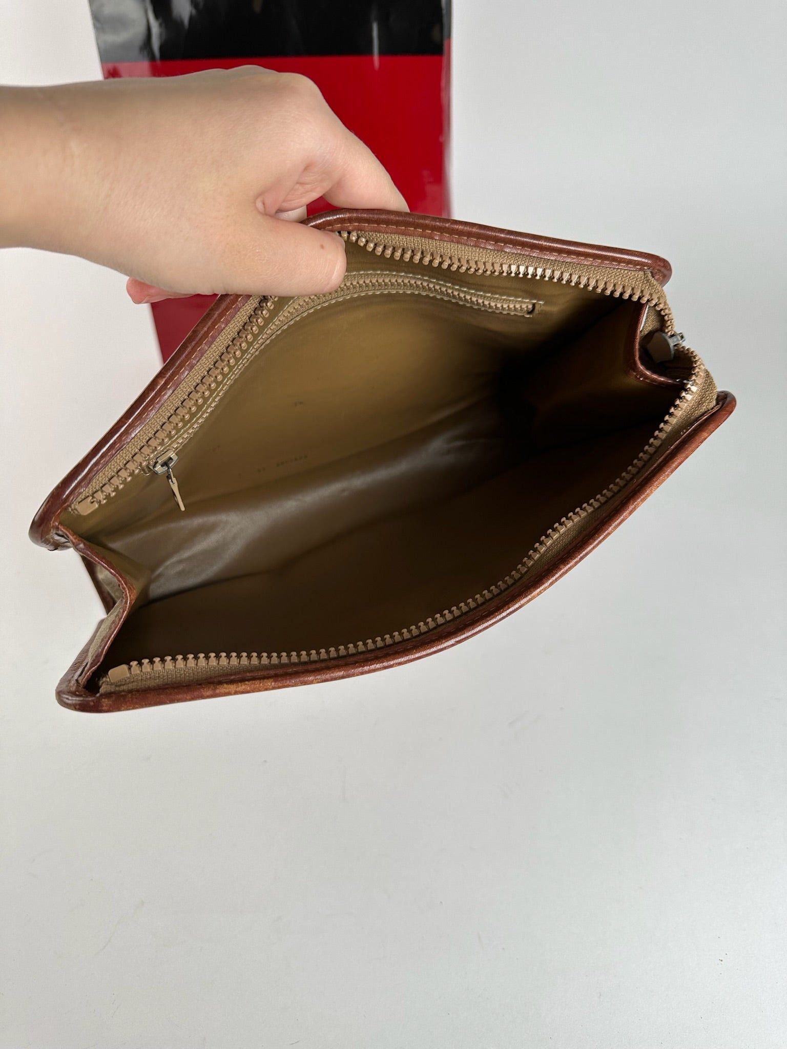 Celine Vintage Paris leather clutch beige Size ONE SIZE - 4 Thumbnail