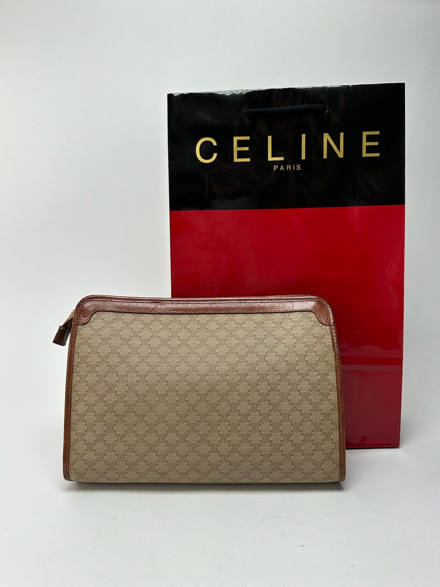 Celine Vintage Paris leather clutch beige Size ONE SIZE - 12 Thumbnail