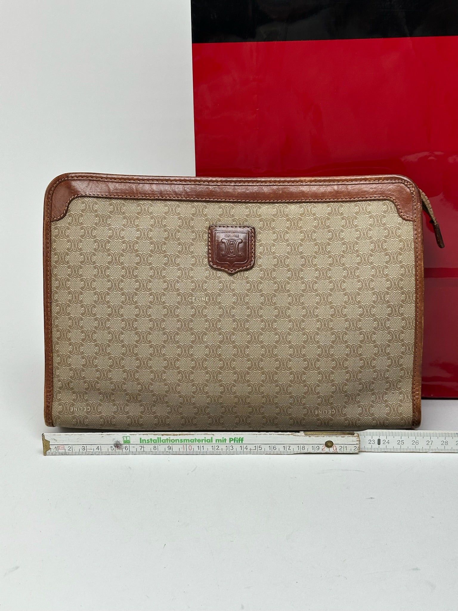 Celine Vintage Paris leather clutch beige Size ONE SIZE - 11 Thumbnail