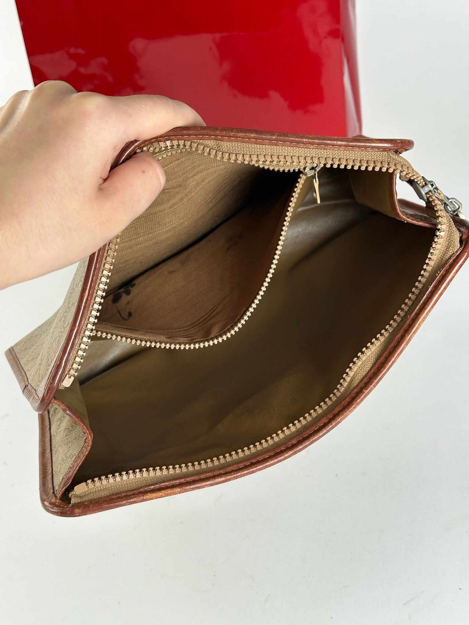 Celine Vintage Paris leather clutch beige Size ONE SIZE - 3 Thumbnail