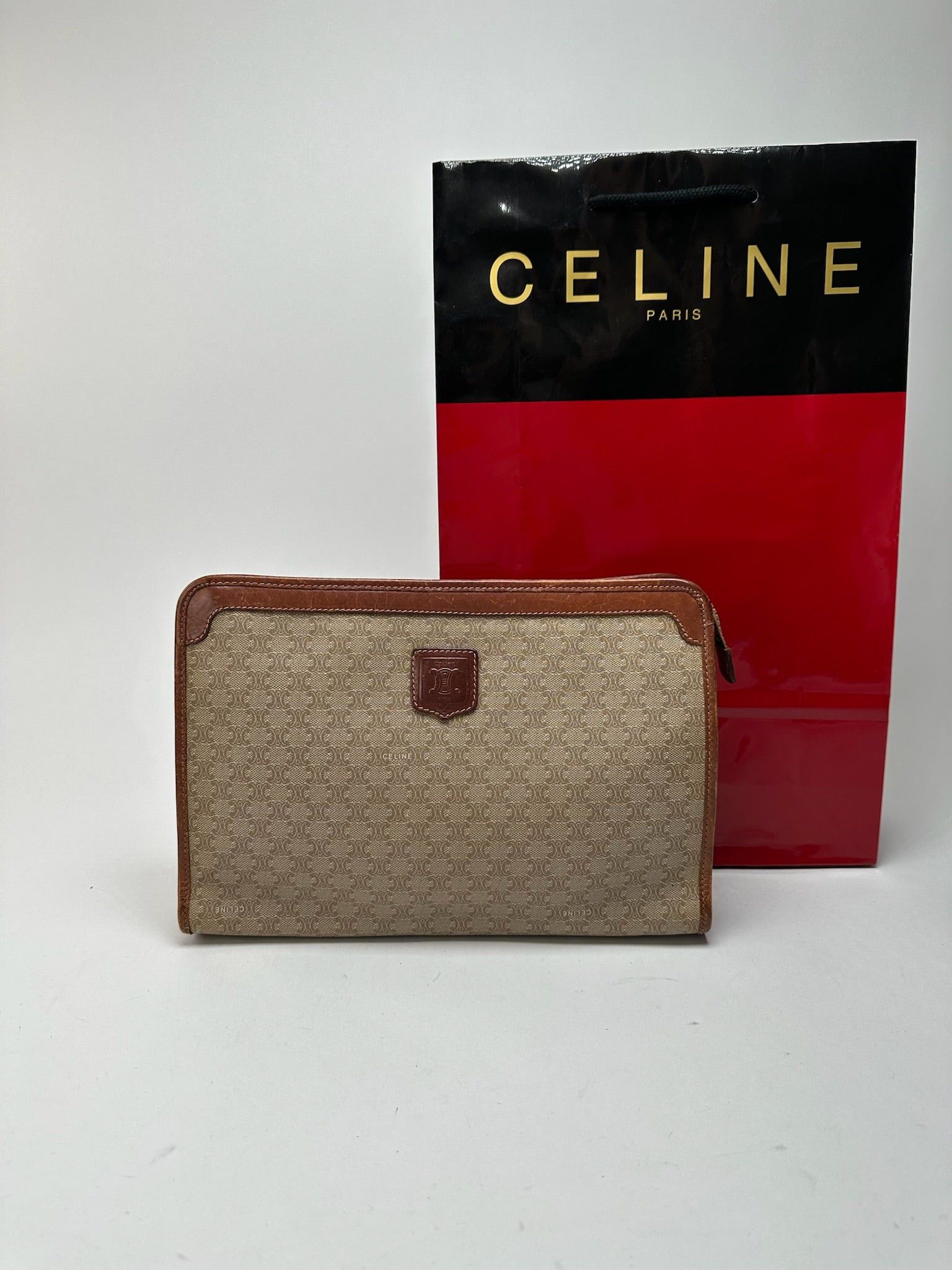 Celine Vintage Paris leather clutch beige Size ONE SIZE - 13 Thumbnail