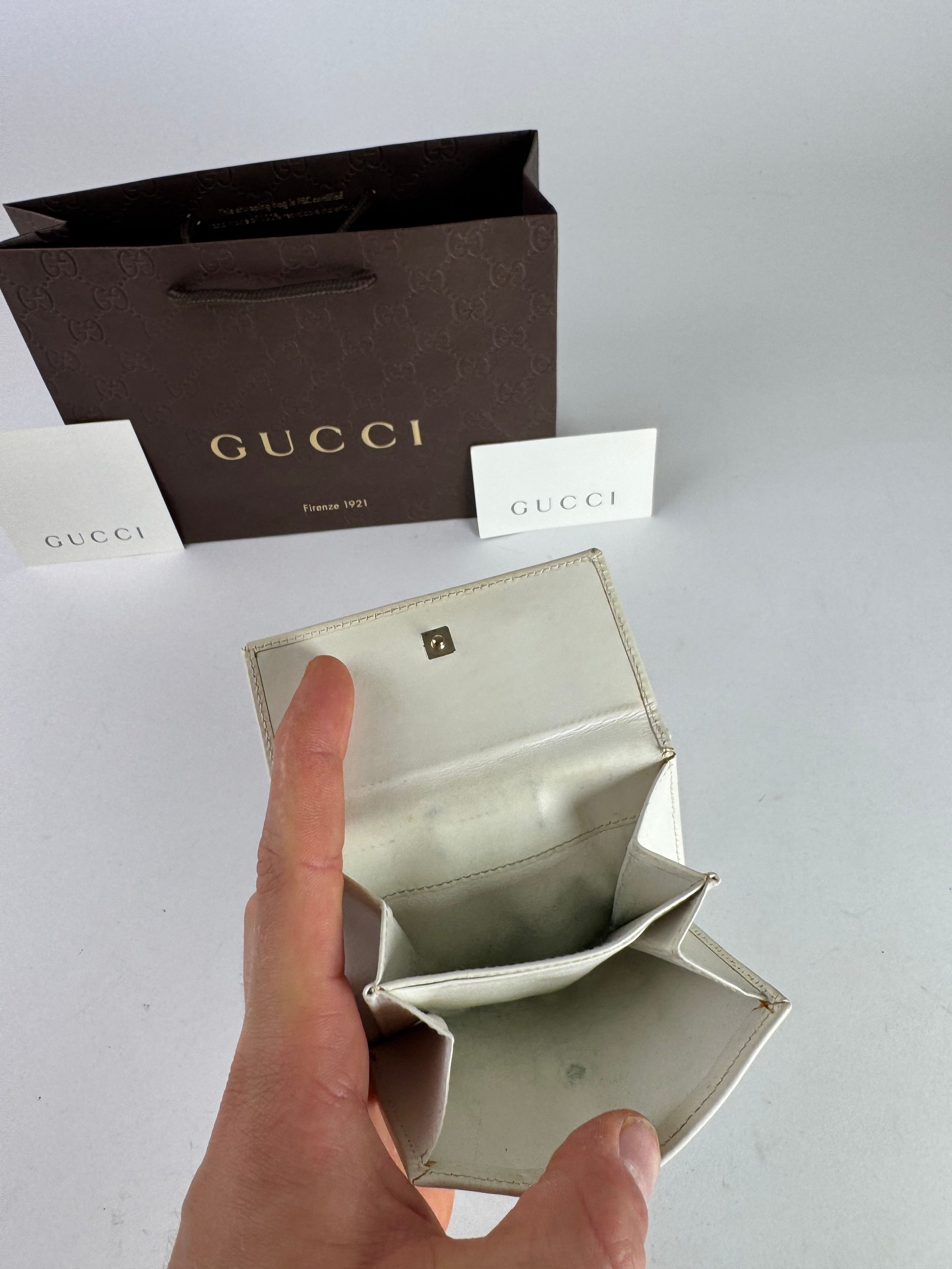 Gucci Vintage Monogram Leather Wallet white turquoise Size ONE SIZE - 5 Thumbnail