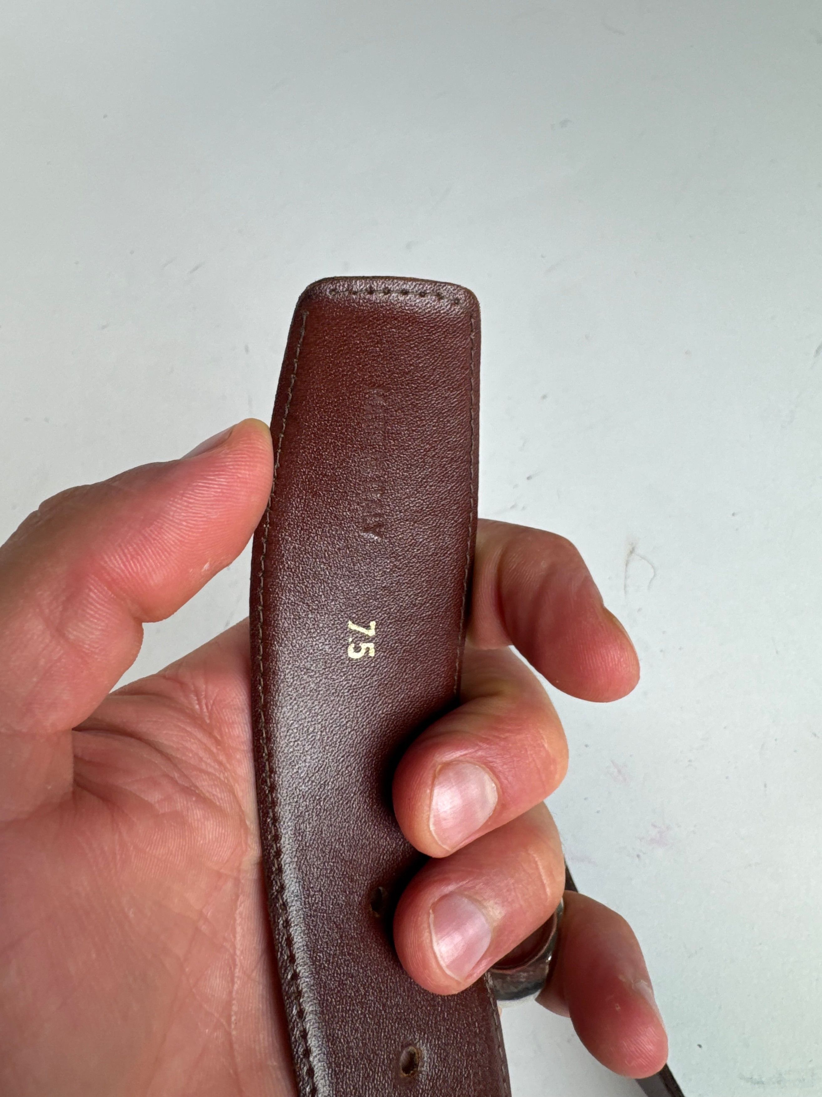Celine Vintage Paris Leather Belt Black burgundy Size ONE SIZE - 8 Thumbnail