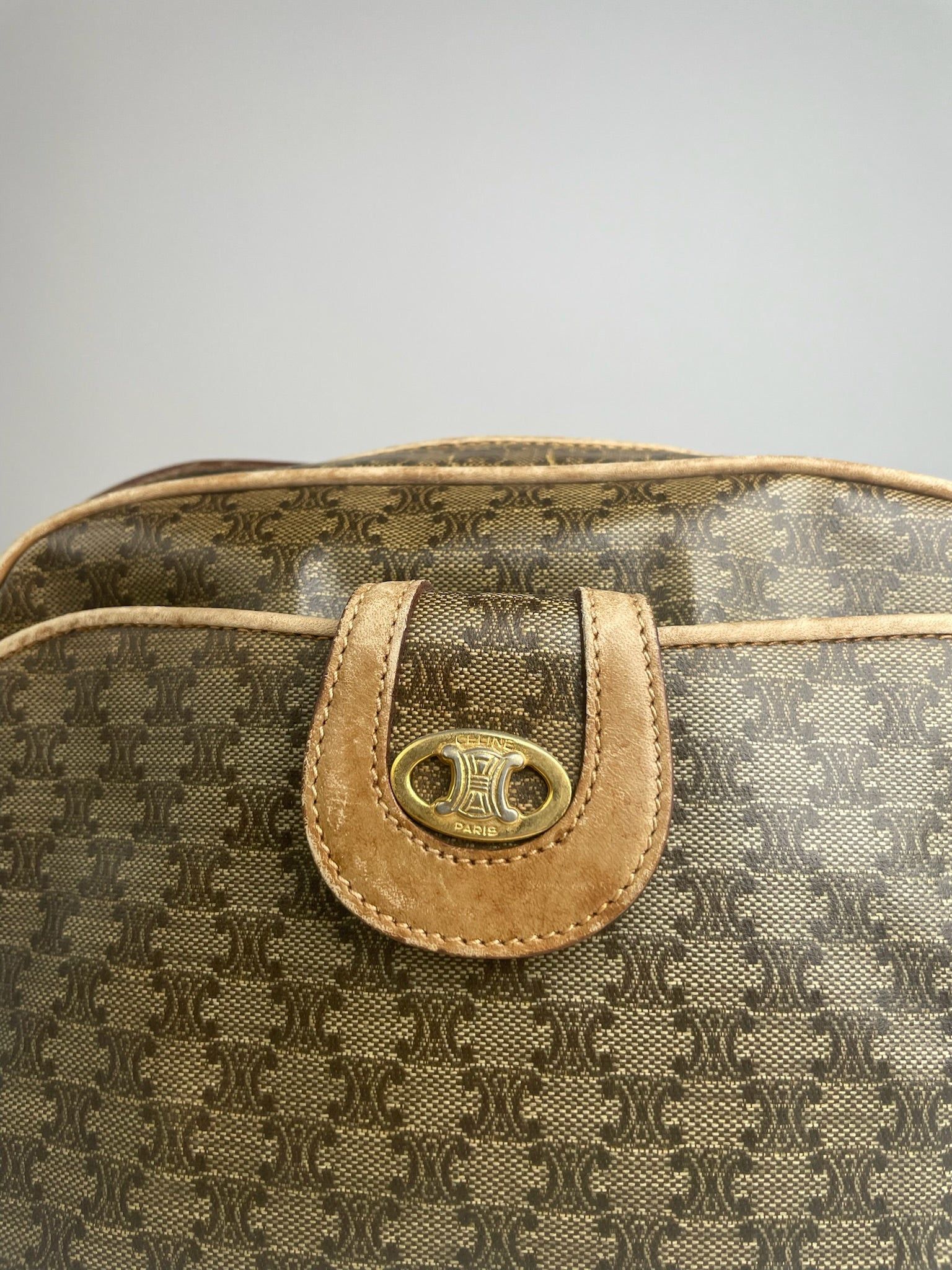 Celine Vintage Paris Triomphe Leather Monogram Bag Size ONE SIZE - 11 Thumbnail