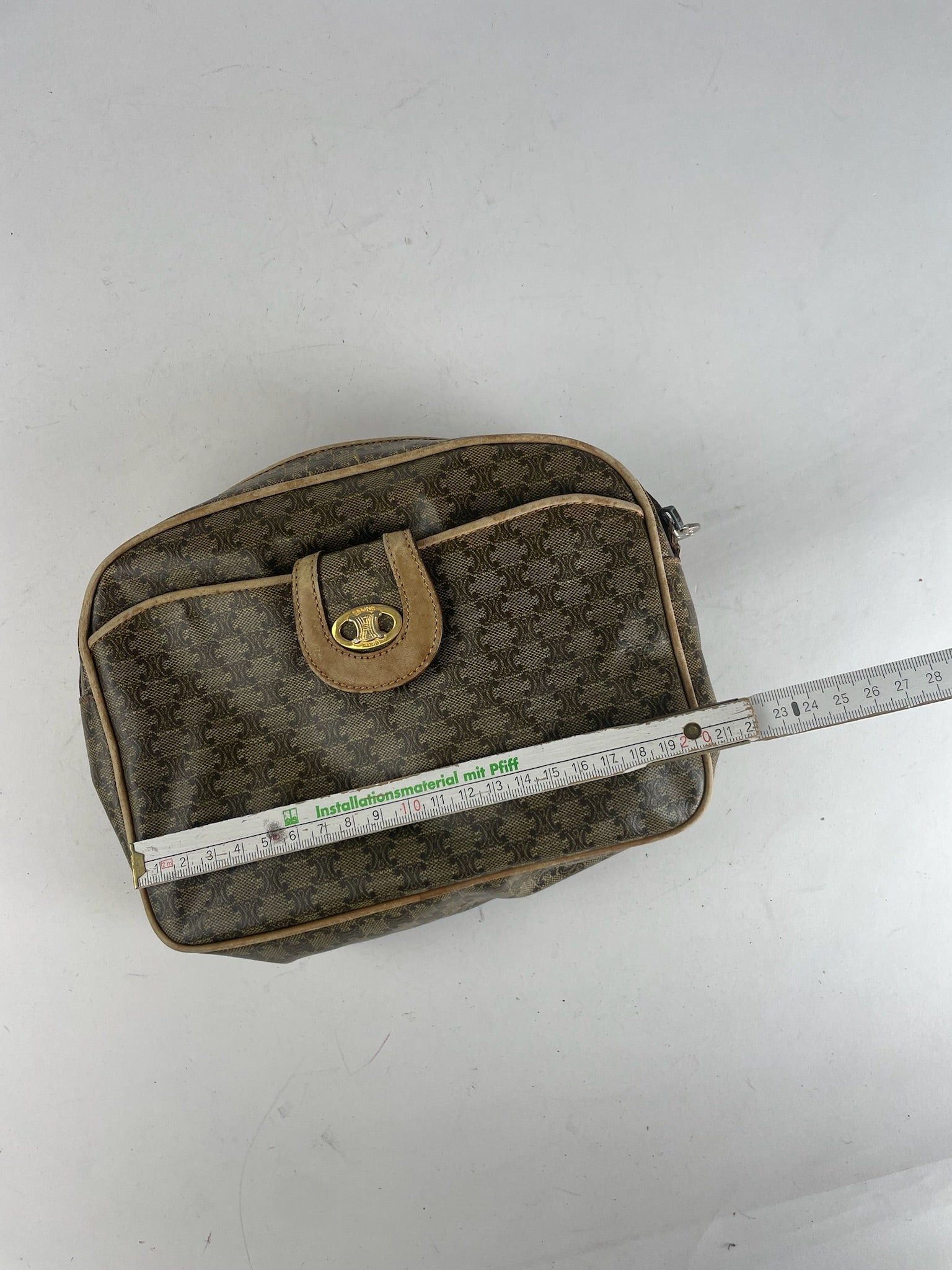 Celine Vintage Paris Triomphe Leather Monogram Bag Size ONE SIZE - 14 Thumbnail
